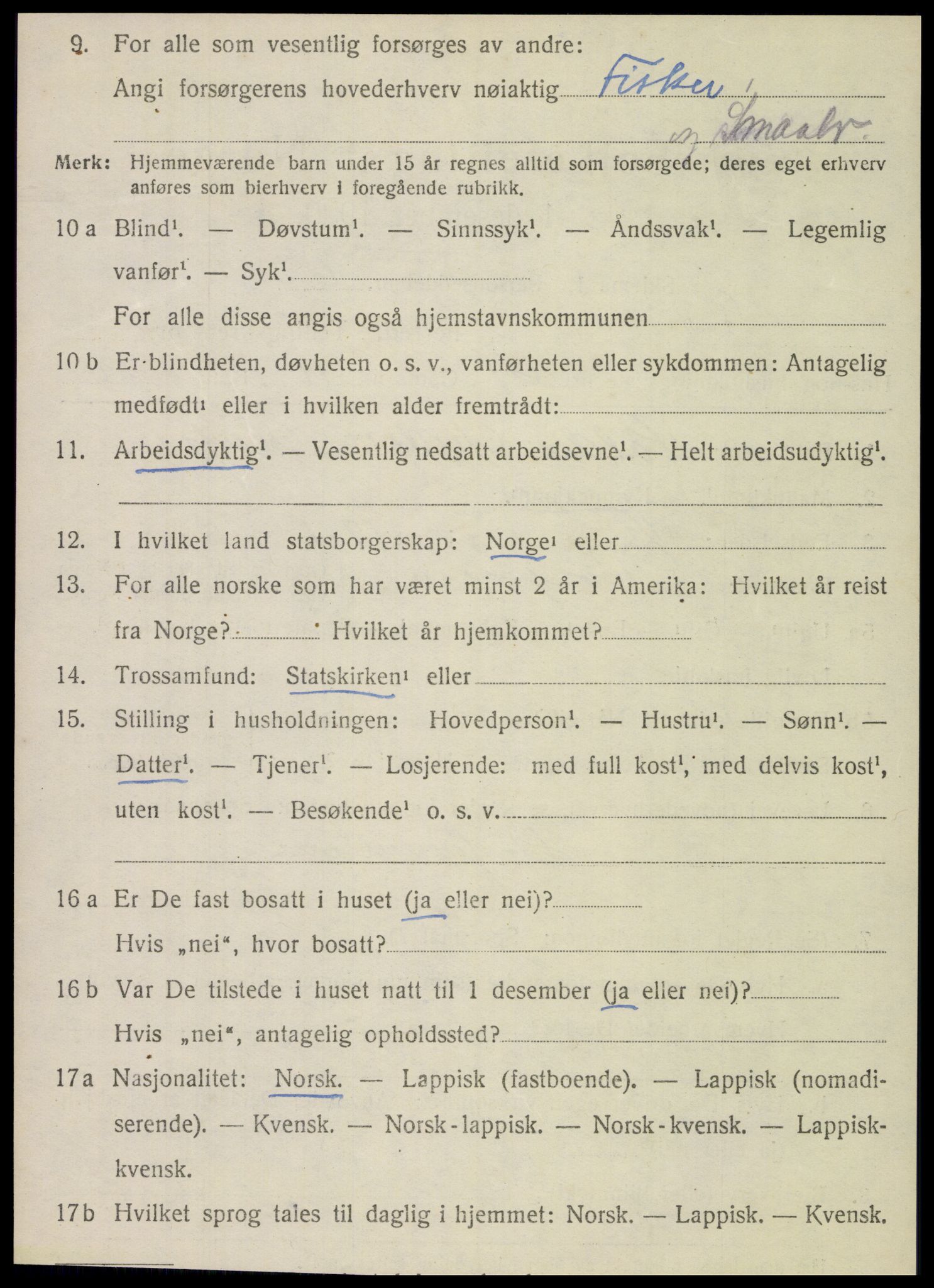 SAT, 1920 census for Dønnes, 1920, p. 2861