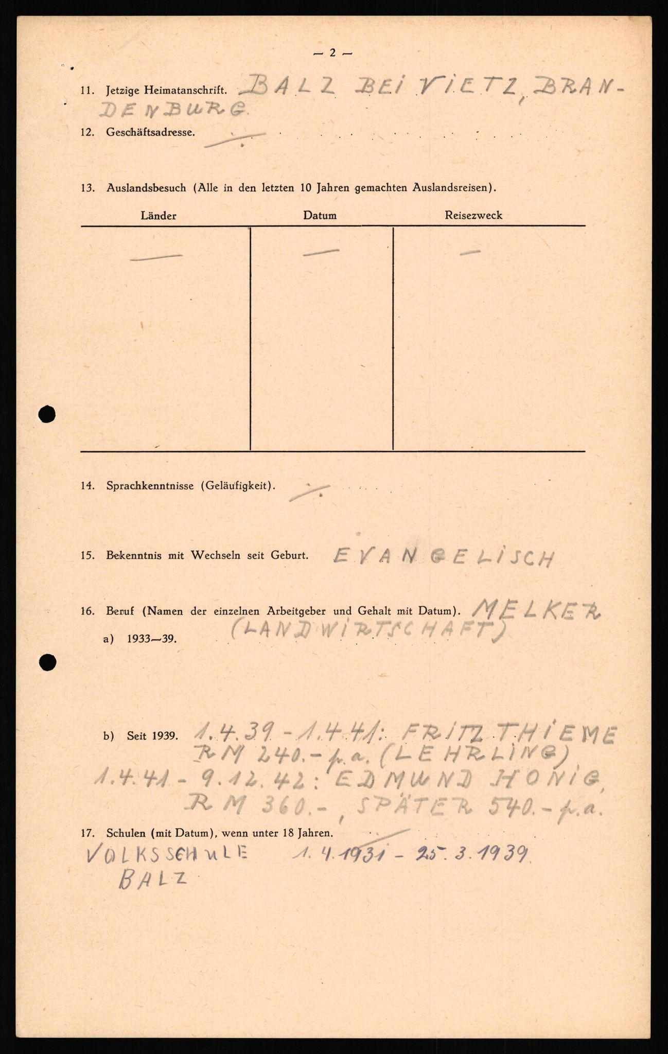 Forsvaret, Forsvarets overkommando II, AV/RA-RAFA-3915/D/Db/L0021: CI Questionaires. Tyske okkupasjonsstyrker i Norge. Tyskere., 1945-1946, p. 179