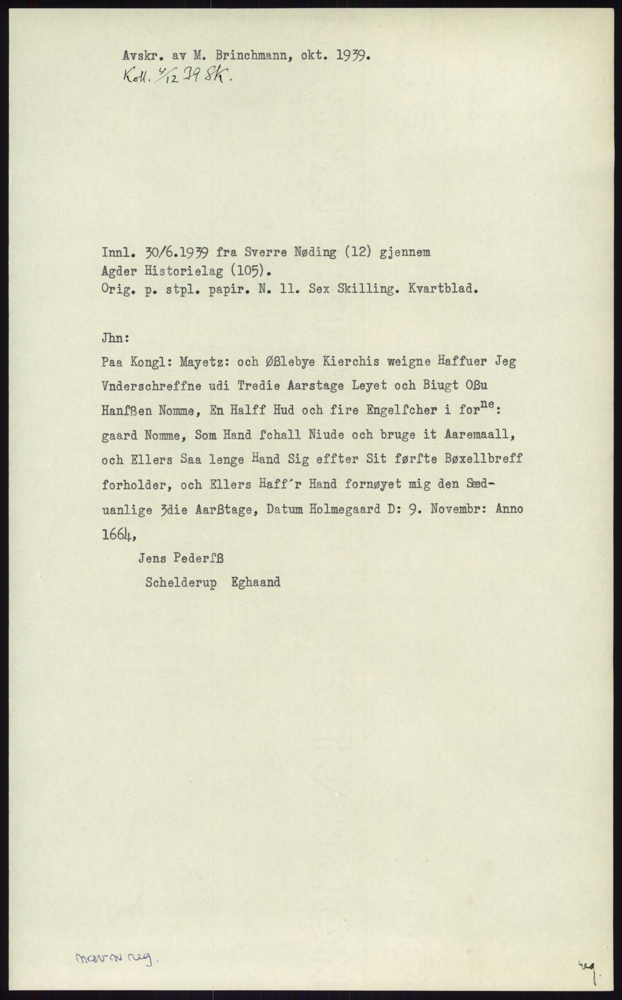 Samlinger til kildeutgivelse, Diplomavskriftsamlingen, RA/EA-4053/H/Ha, p. 2137