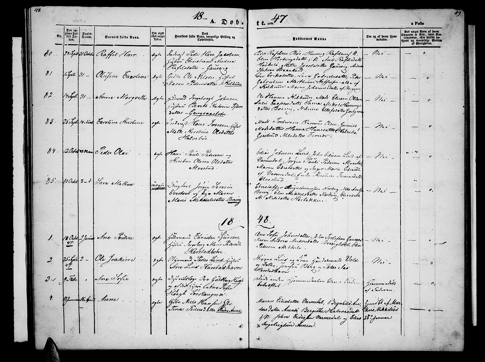 Trondenes sokneprestkontor, SATØ/S-1319/H/Hb/L0006klokker: Parish register (copy) no. 6, 1845-1855, p. 48-49