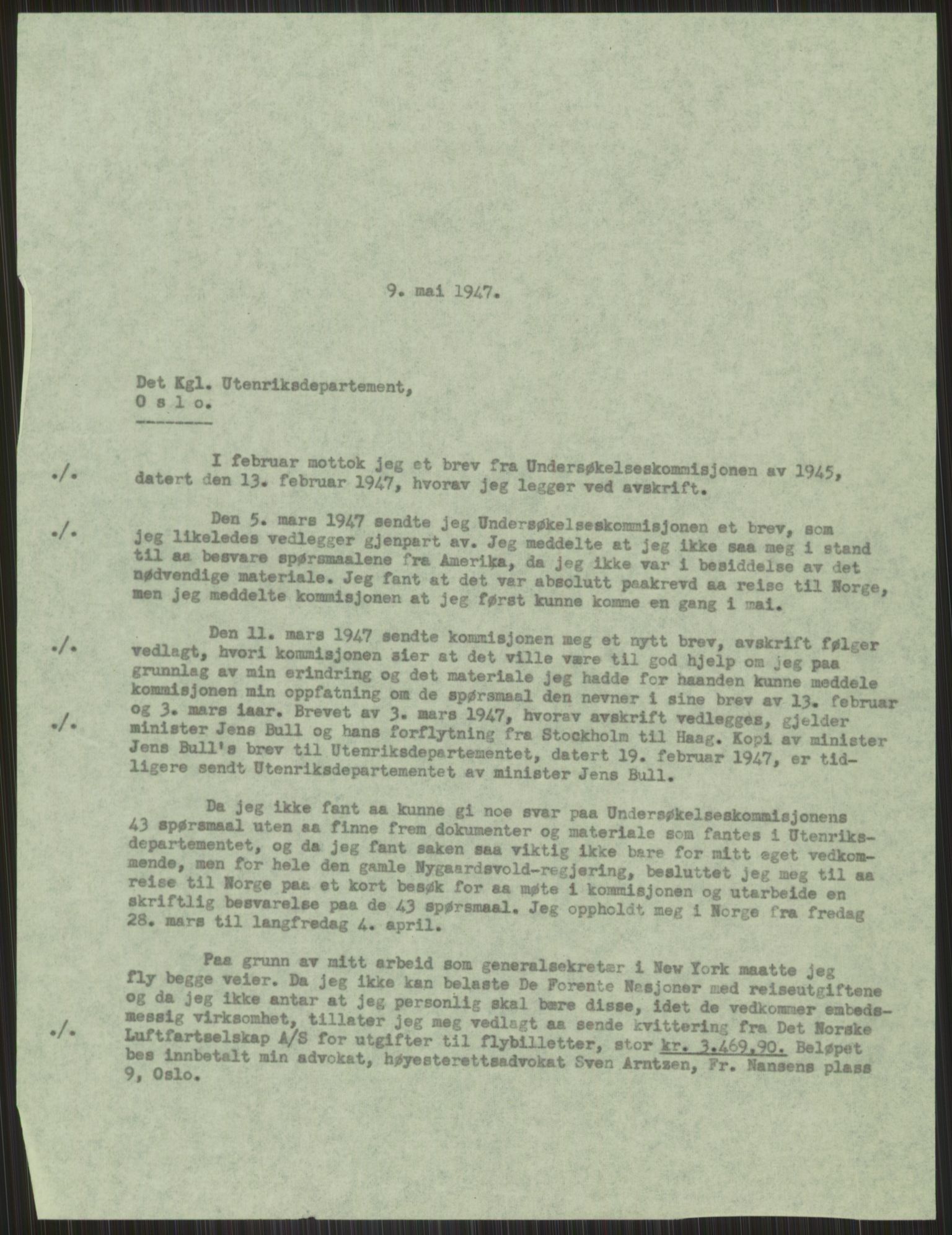 Lie, Trygve, AV/RA-PA-1407/D/L0006: Blandet og privat korrespondanse., 1941-1960, p. 347