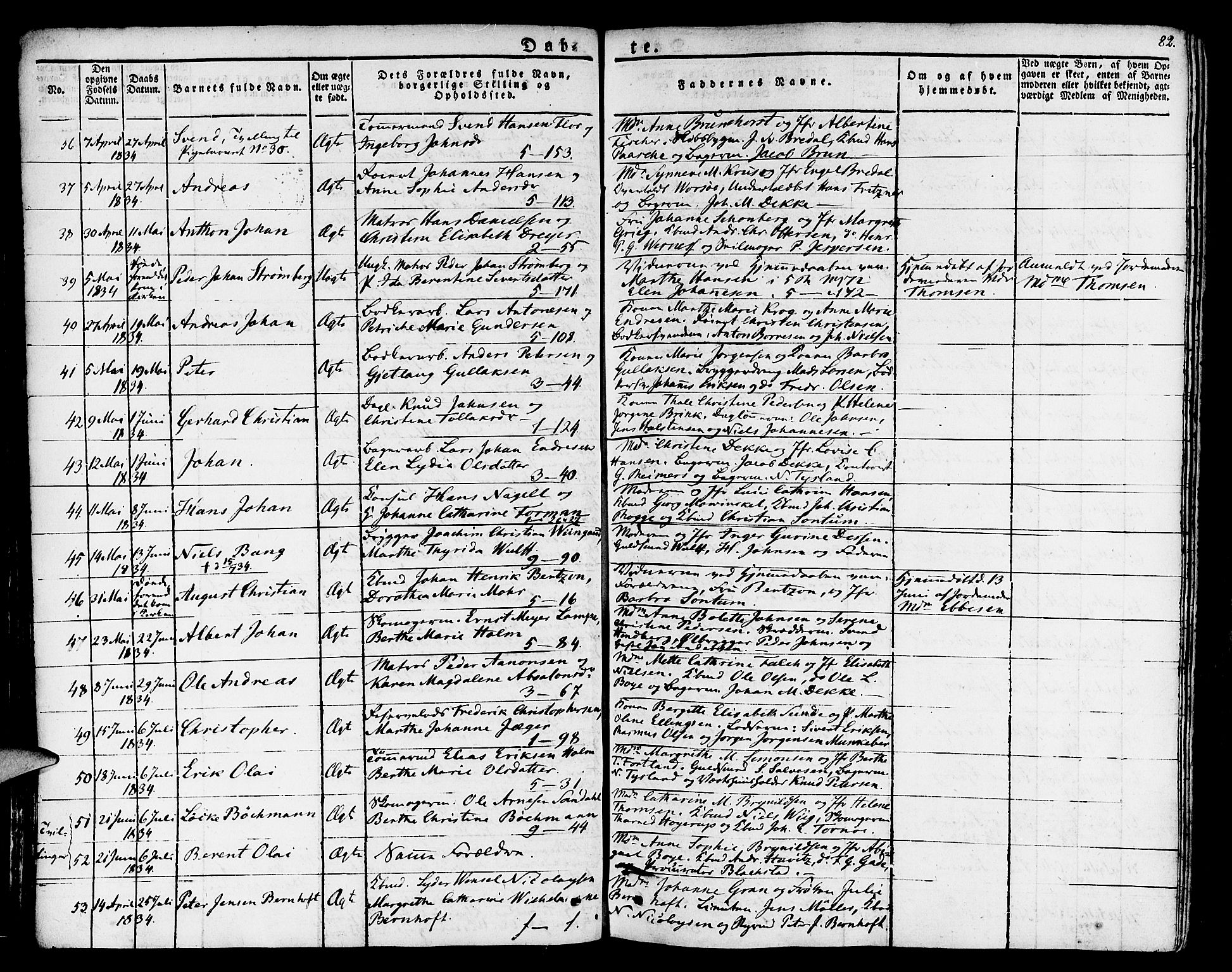 Nykirken Sokneprestembete, AV/SAB-A-77101/H/Haa/L0012: Parish register (official) no. A 12, 1821-1844, p. 82