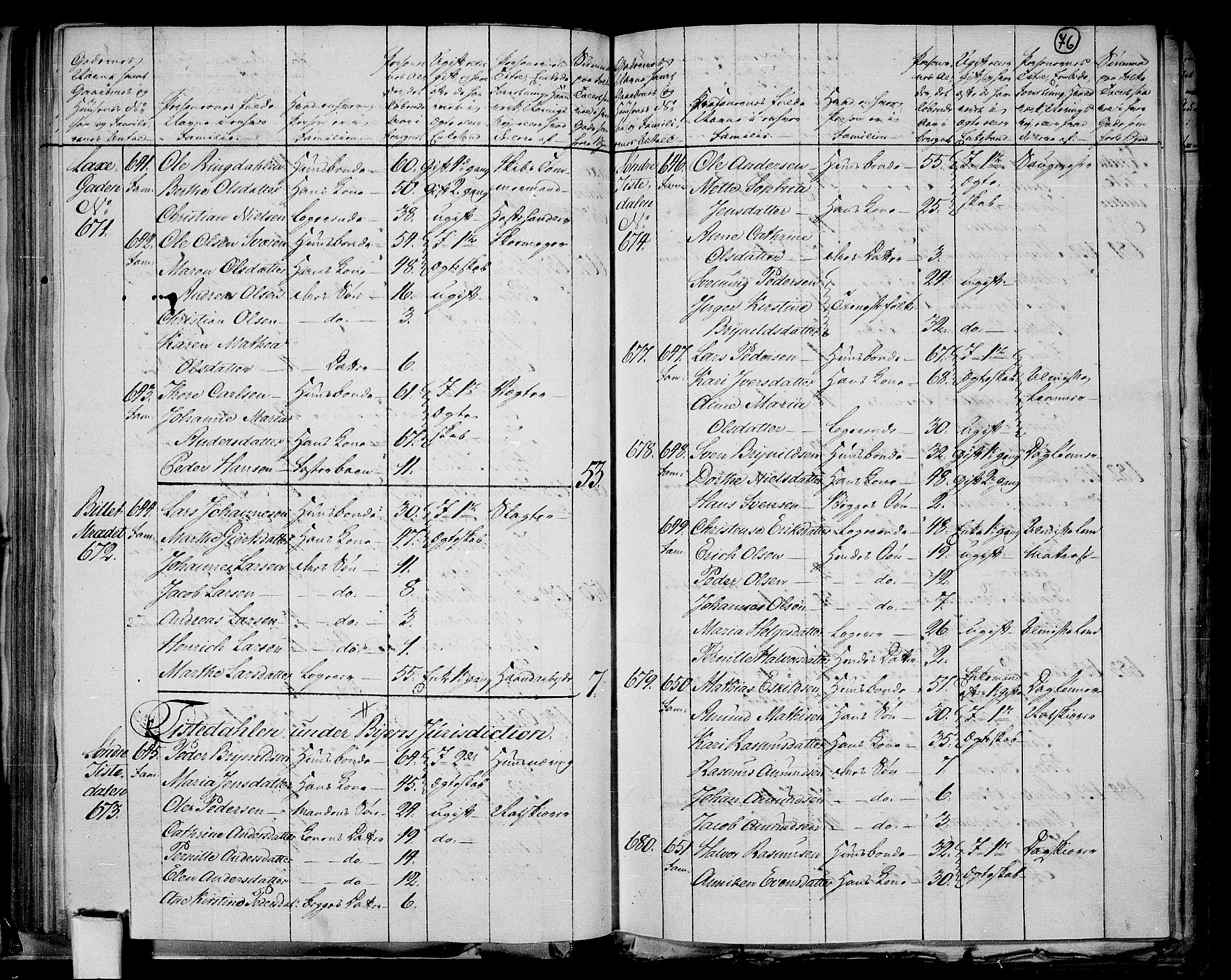 RA, 1801 census for 0101P Fredrikshald, 1801, p. 75b-76a