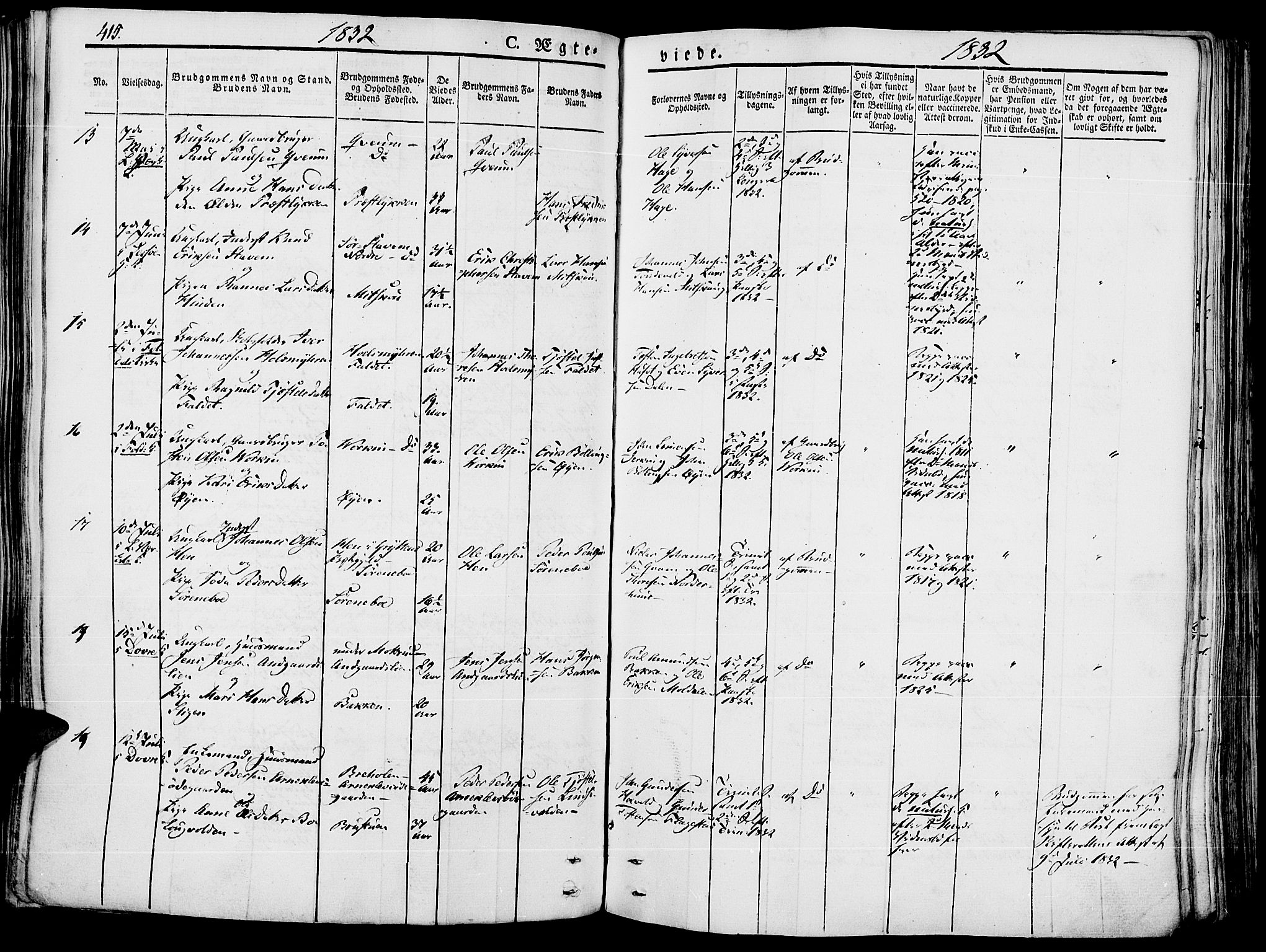 Lesja prestekontor, SAH/PREST-068/H/Ha/Haa/L0005: Parish register (official) no. 5, 1830-1842, p. 415