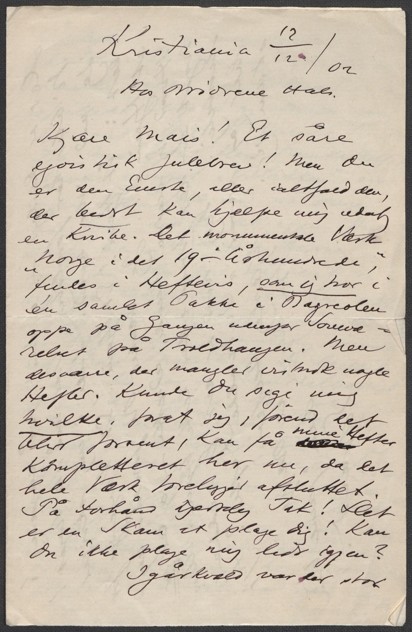 Beyer, Frants, AV/RA-PA-0132/F/L0001: Brev fra Edvard Grieg til Frantz Beyer og "En del optegnelser som kan tjene til kommentar til brevene" av Marie Beyer, 1872-1907, p. 677