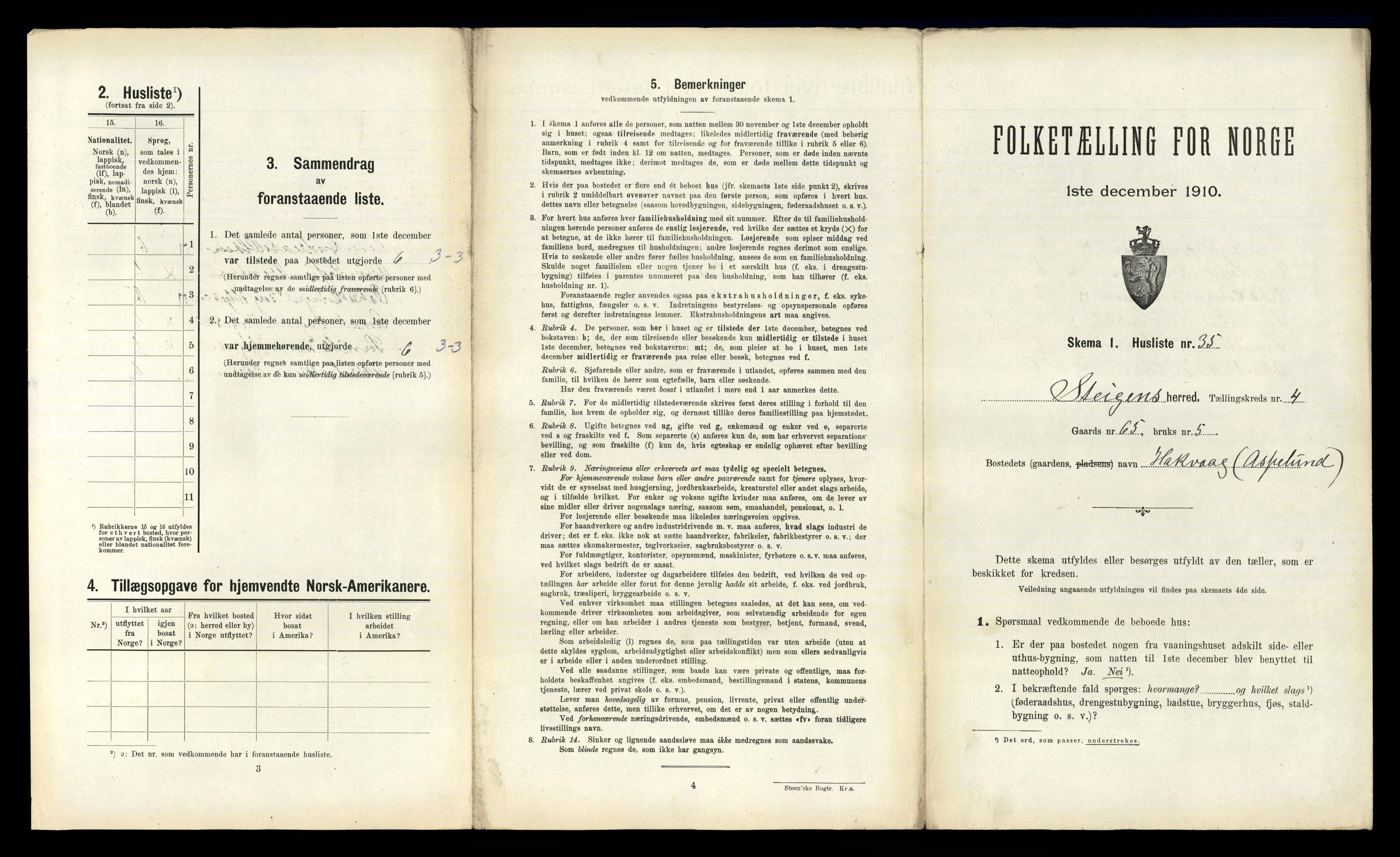 RA, 1910 census for Steigen, 1910, p. 331