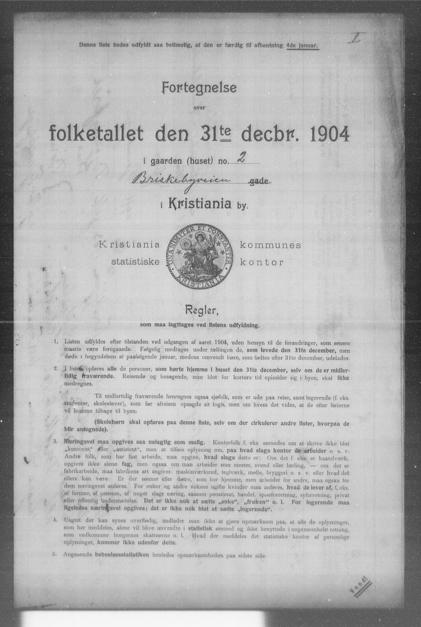 OBA, Municipal Census 1904 for Kristiania, 1904, p. 1946