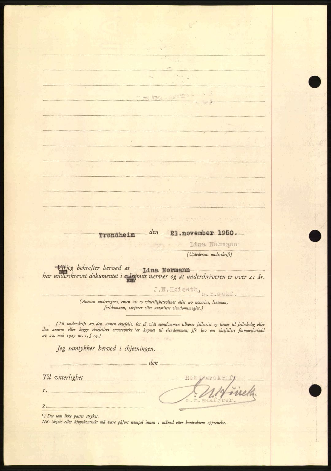 Fosen sorenskriveri, AV/SAT-A-1107/1/2/2C: Mortgage book no. A12, 1950-1950, Diary no: : 2123/1950