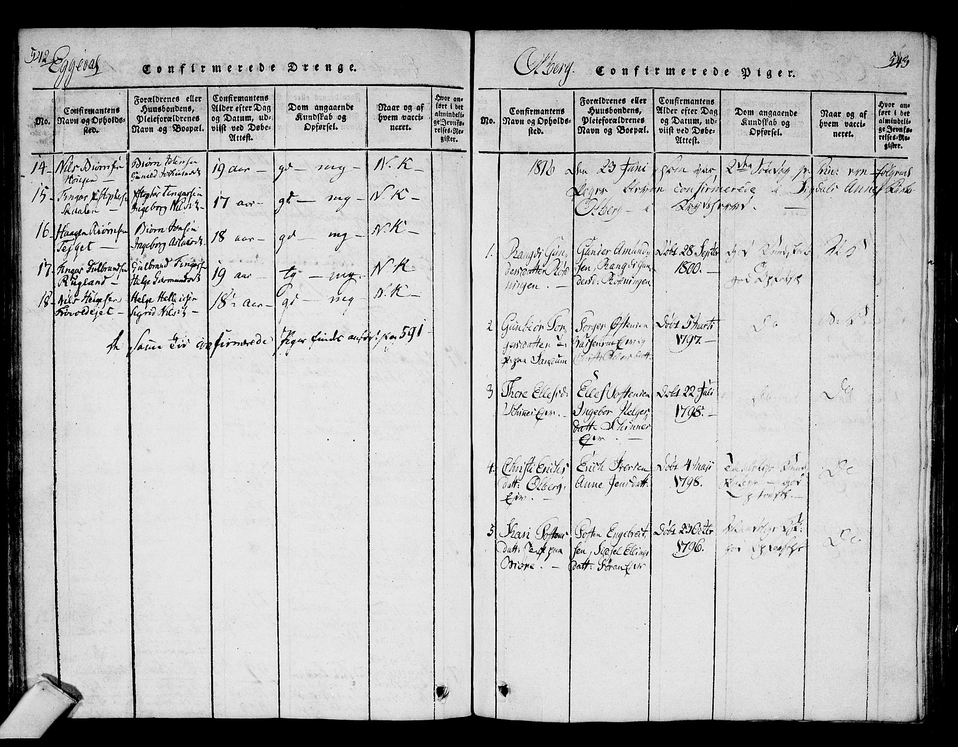 Sigdal kirkebøker, AV/SAKO-A-245/F/Fa/L0005: Parish register (official) no. I 5 /2, 1815-1829, p. 542-543