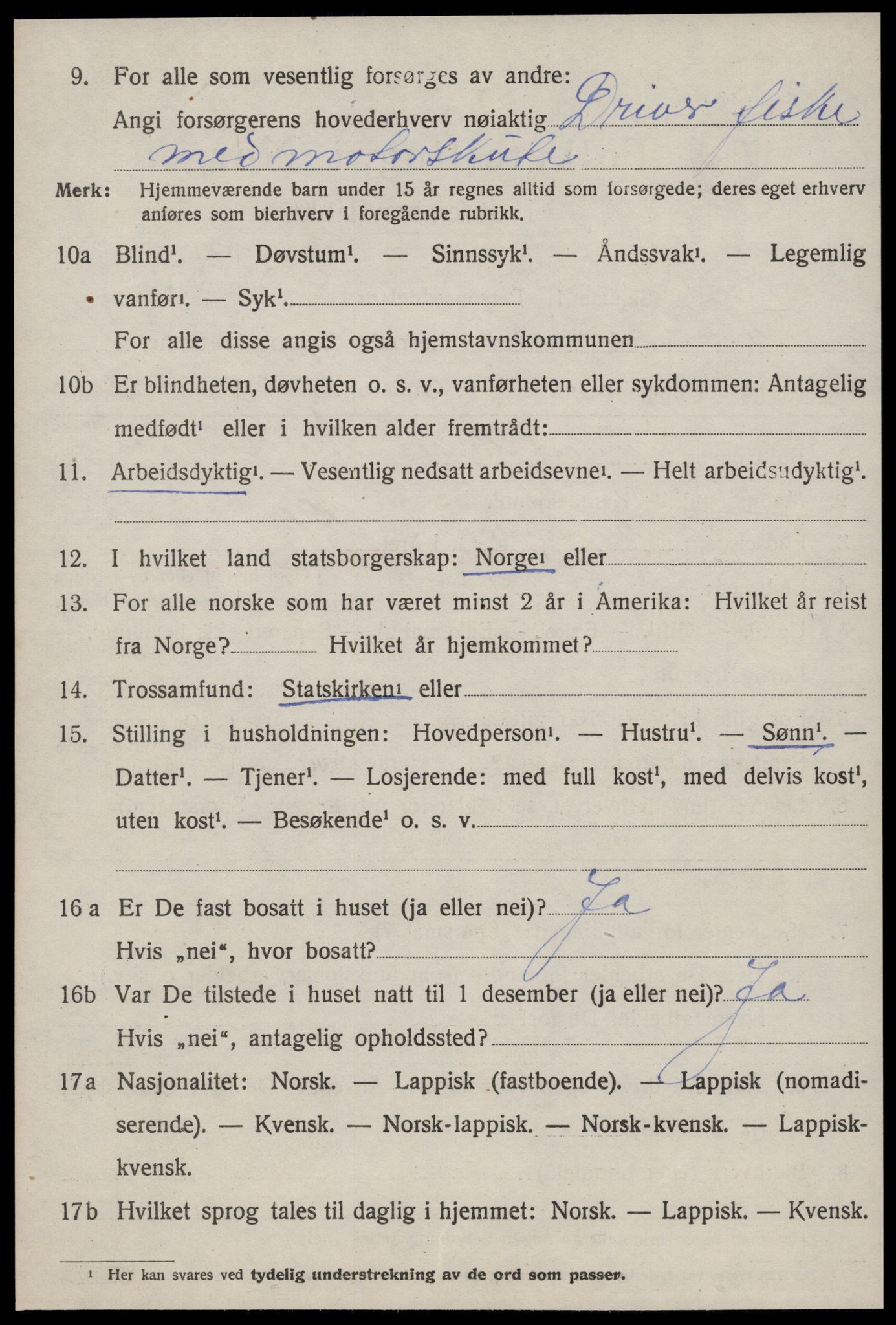 SAT, 1920 census for Jøssund, 1920, p. 3927