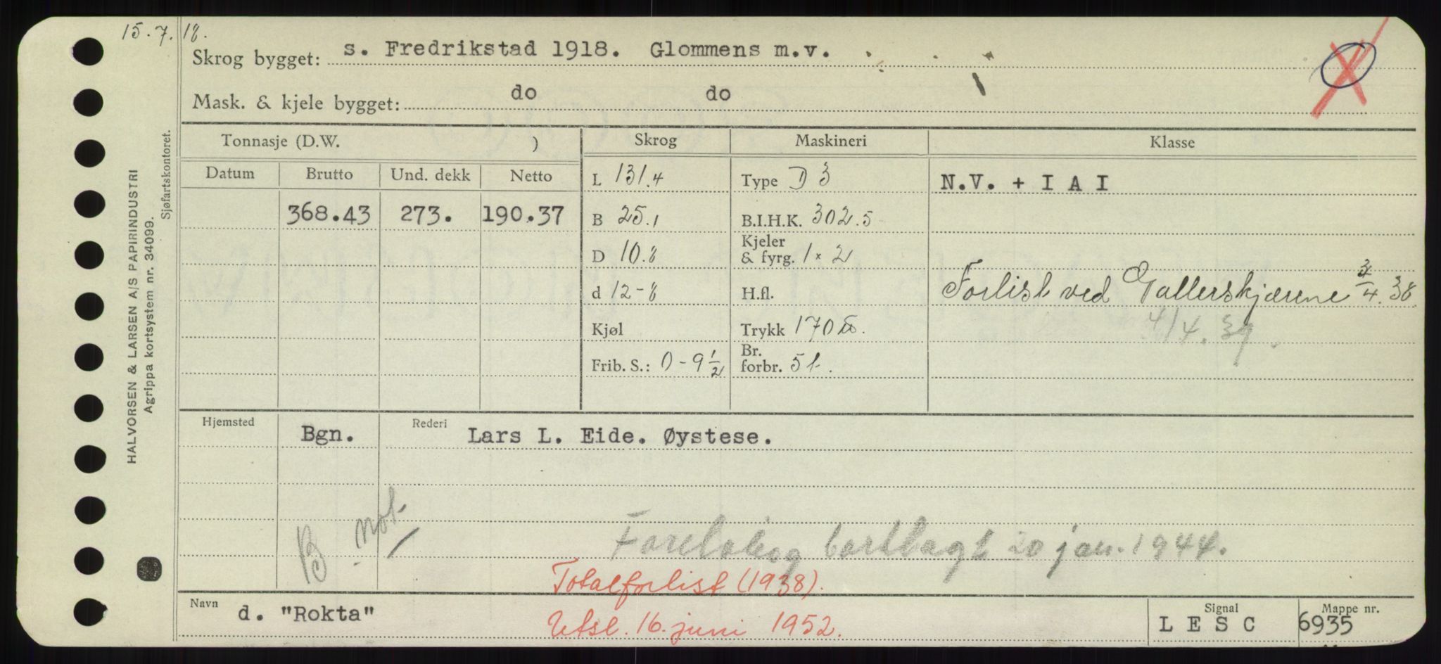 Sjøfartsdirektoratet med forløpere, Skipsmålingen, RA/S-1627/H/Hd/L0031: Fartøy, Rju-Sam, p. 63