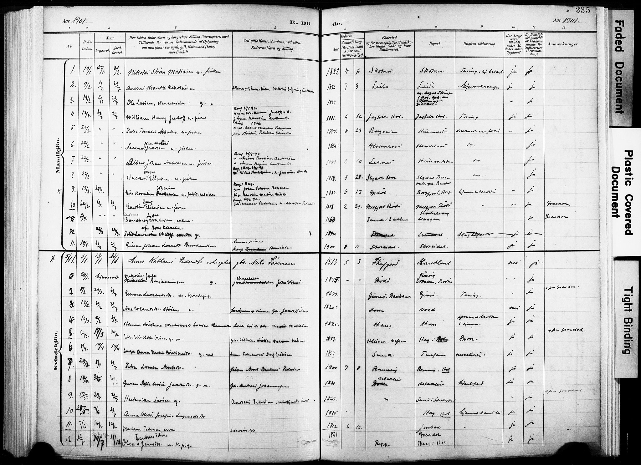 Ministerialprotokoller, klokkerbøker og fødselsregistre - Nordland, AV/SAT-A-1459/881/L1151: Parish register (official) no. 881A04, 1899-1907, p. 235