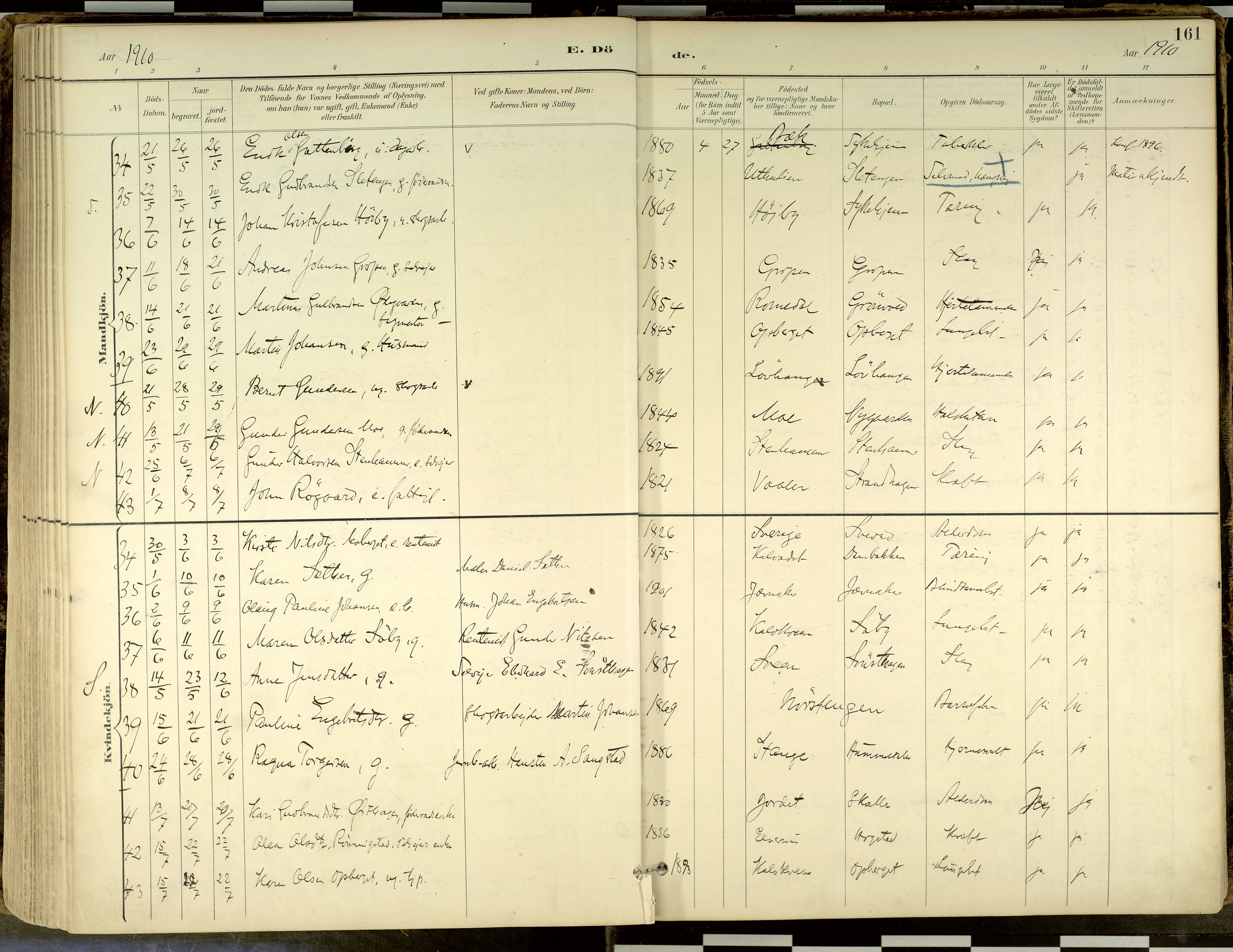 Elverum prestekontor, AV/SAH-PREST-044/H/Ha/Haa/L0018: Parish register (official) no. 18, 1894-1914, p. 161