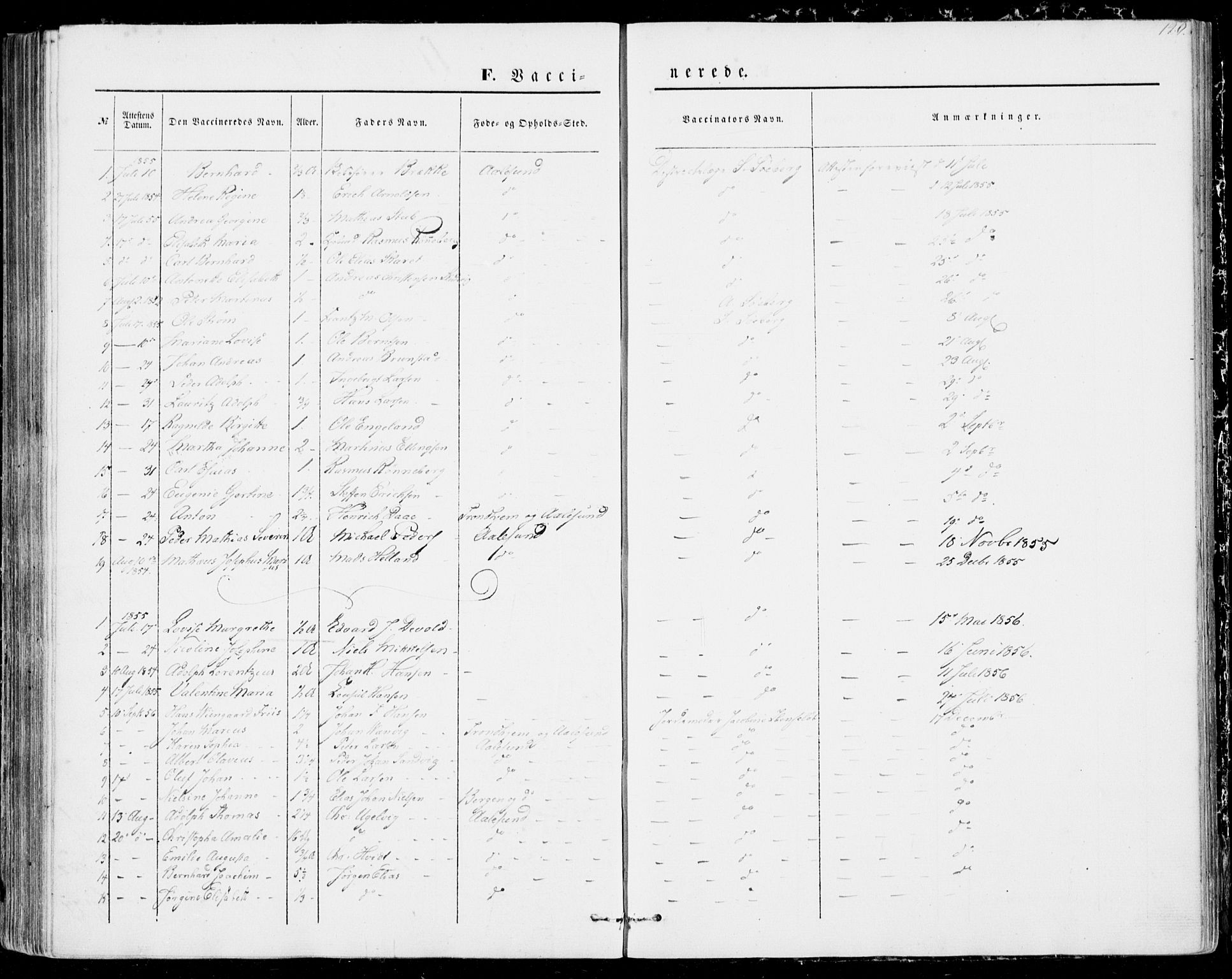 Ministerialprotokoller, klokkerbøker og fødselsregistre - Møre og Romsdal, SAT/A-1454/529/L0451: Parish register (official) no. 529A01, 1855-1863, p. 120