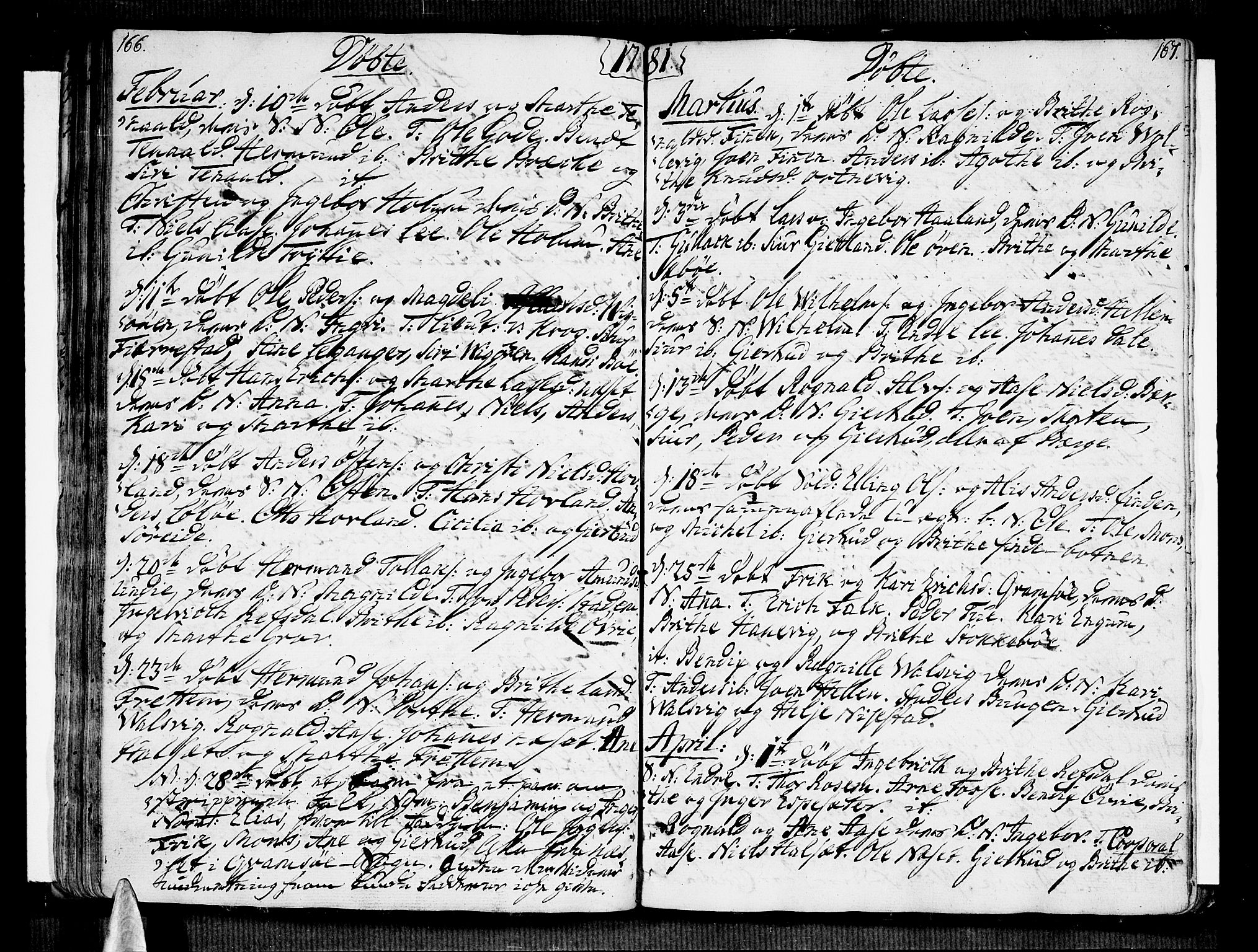 Vik sokneprestembete, AV/SAB-A-81501/H/Haa/Haaa/L0004: Parish register (official) no. A 4, 1772-1783, p. 166-167