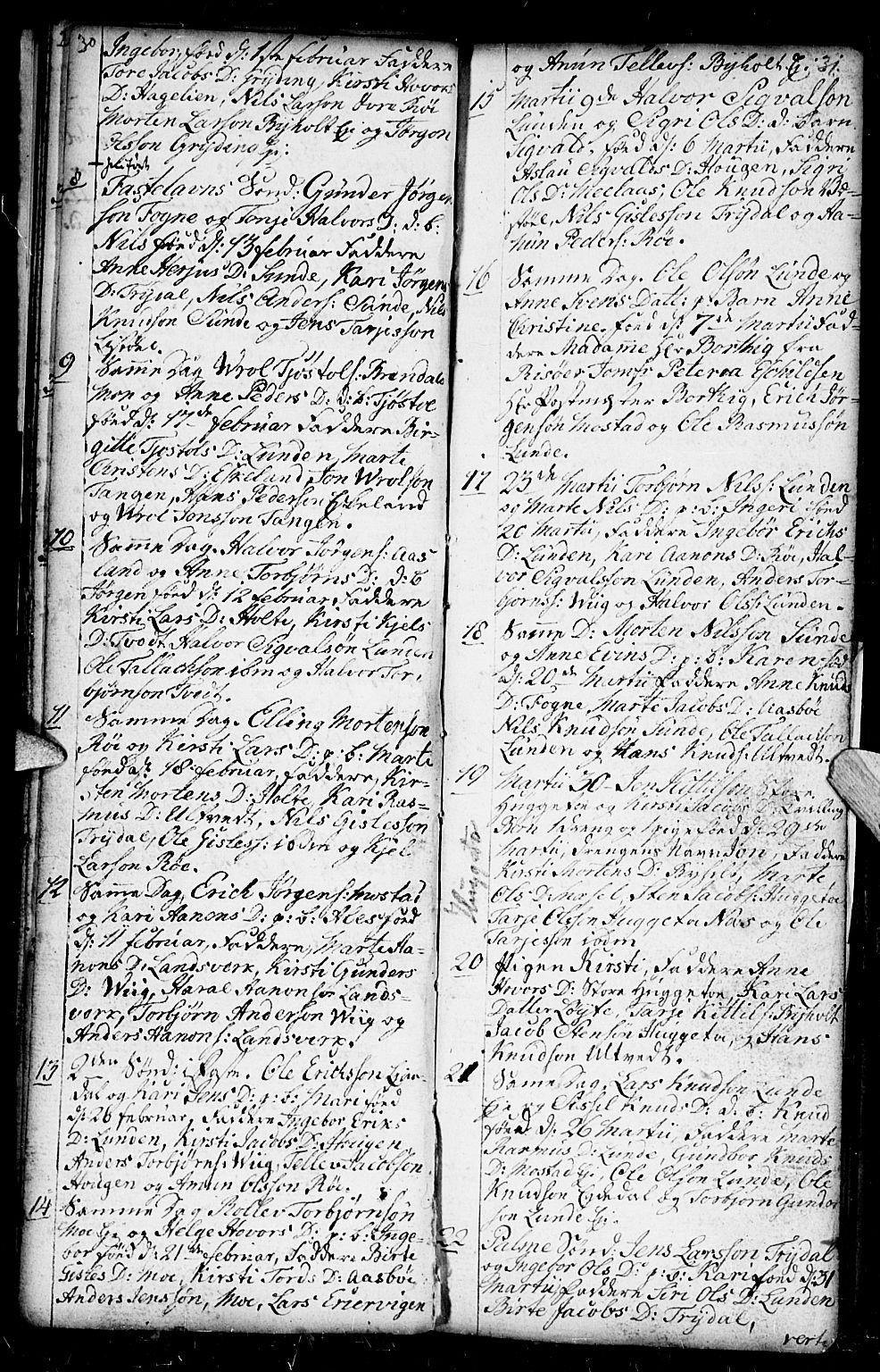Gjerstad sokneprestkontor, SAK/1111-0014/F/Fb/Fba/L0001: Parish register (copy) no. B 1, 1797-1816, p. 30-31