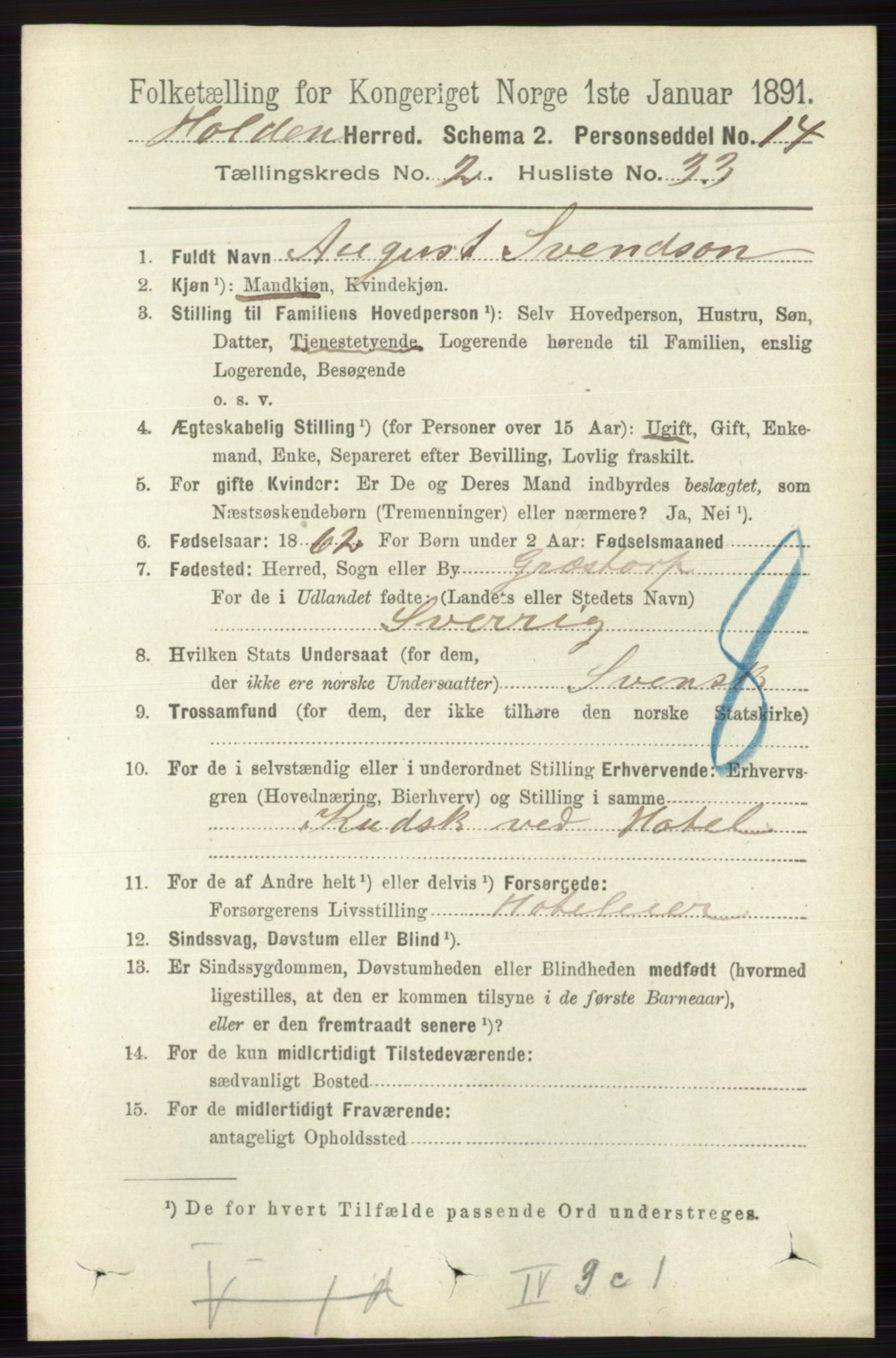 RA, 1891 census for 0819 Holla, 1891, p. 984