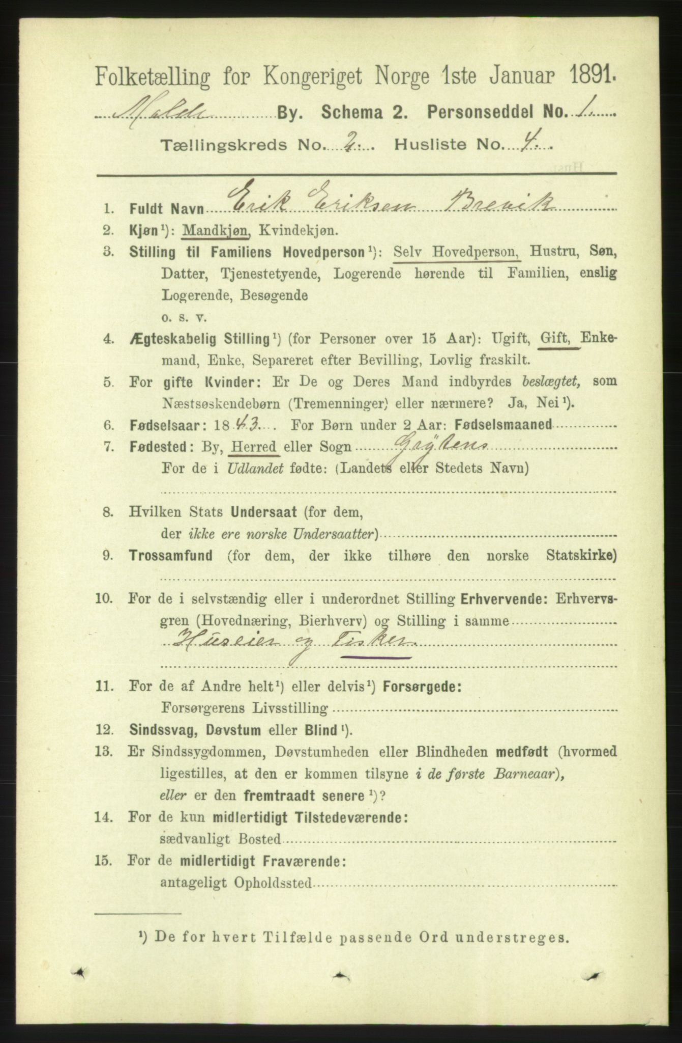 RA, 1891 census for 1502 Molde, 1891, p. 1457