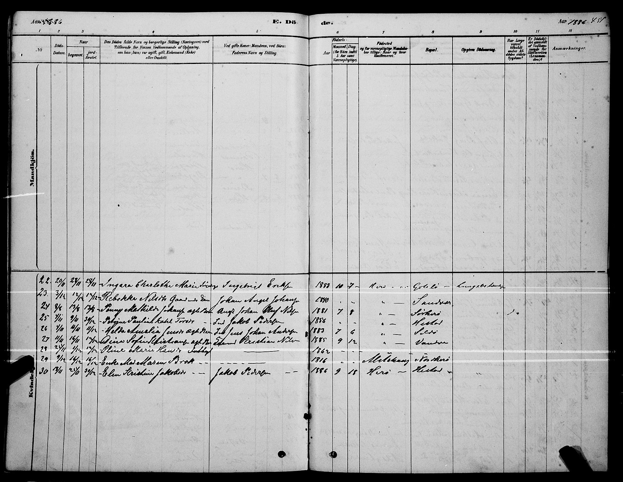 Ministerialprotokoller, klokkerbøker og fødselsregistre - Nordland, AV/SAT-A-1459/834/L0513: Parish register (copy) no. 834C04, 1877-1892, p. 451