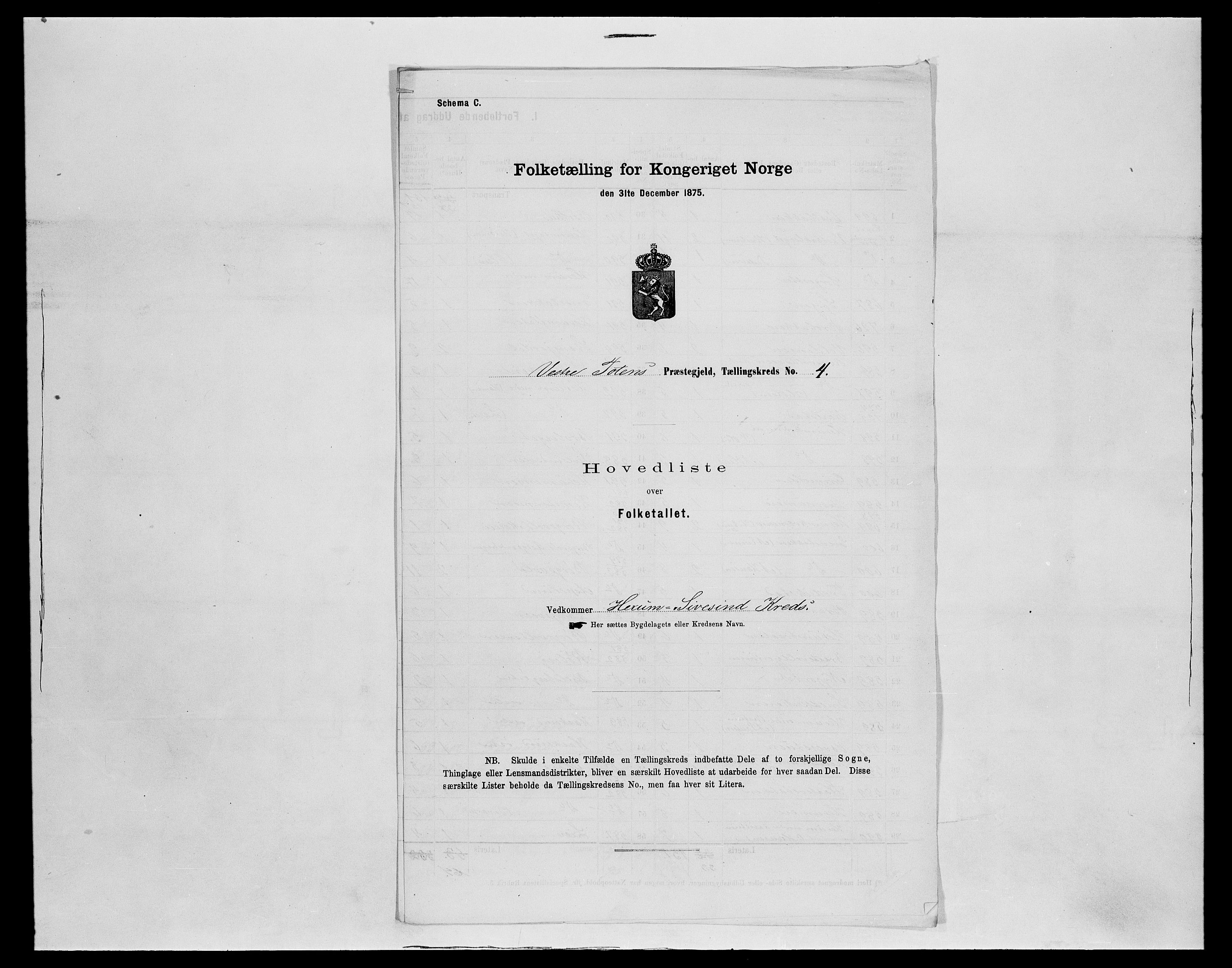 SAH, 1875 census for 0529P Vestre Toten, 1875, p. 41