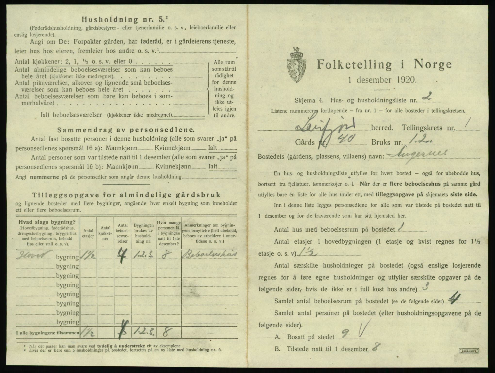 SAT, 1920 census for Leirfjord, 1920, p. 35