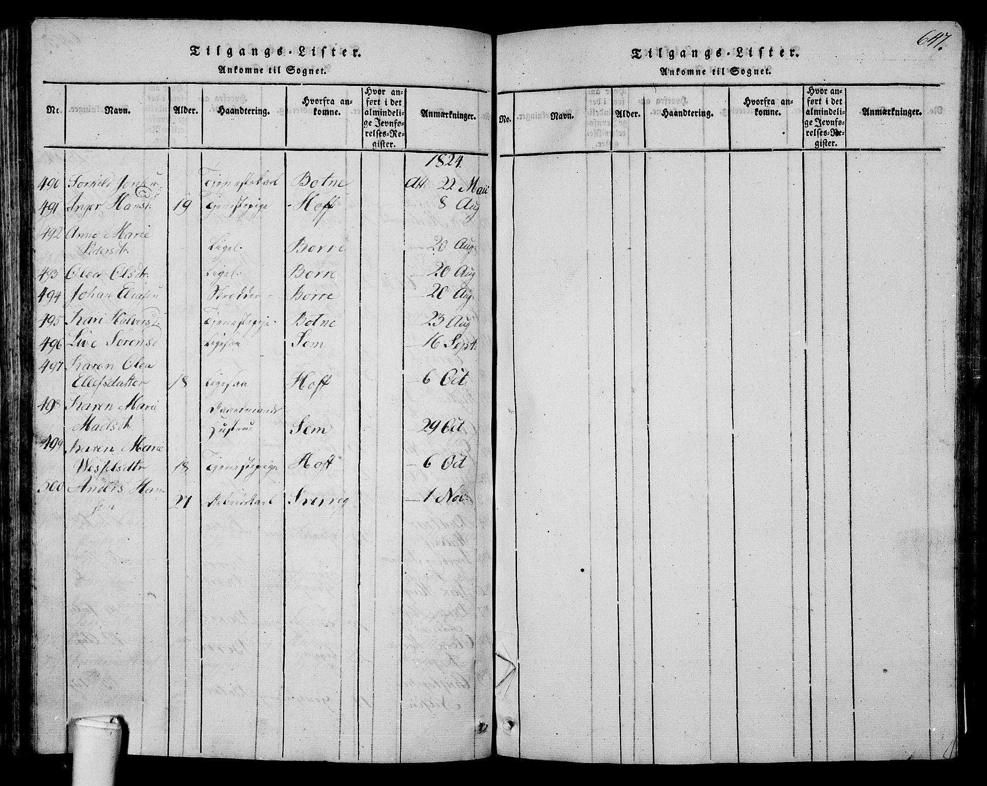 Våle kirkebøker, AV/SAKO-A-334/G/Ga/L0001: Parish register (copy) no. I 1, 1814-1824, p. 646-647