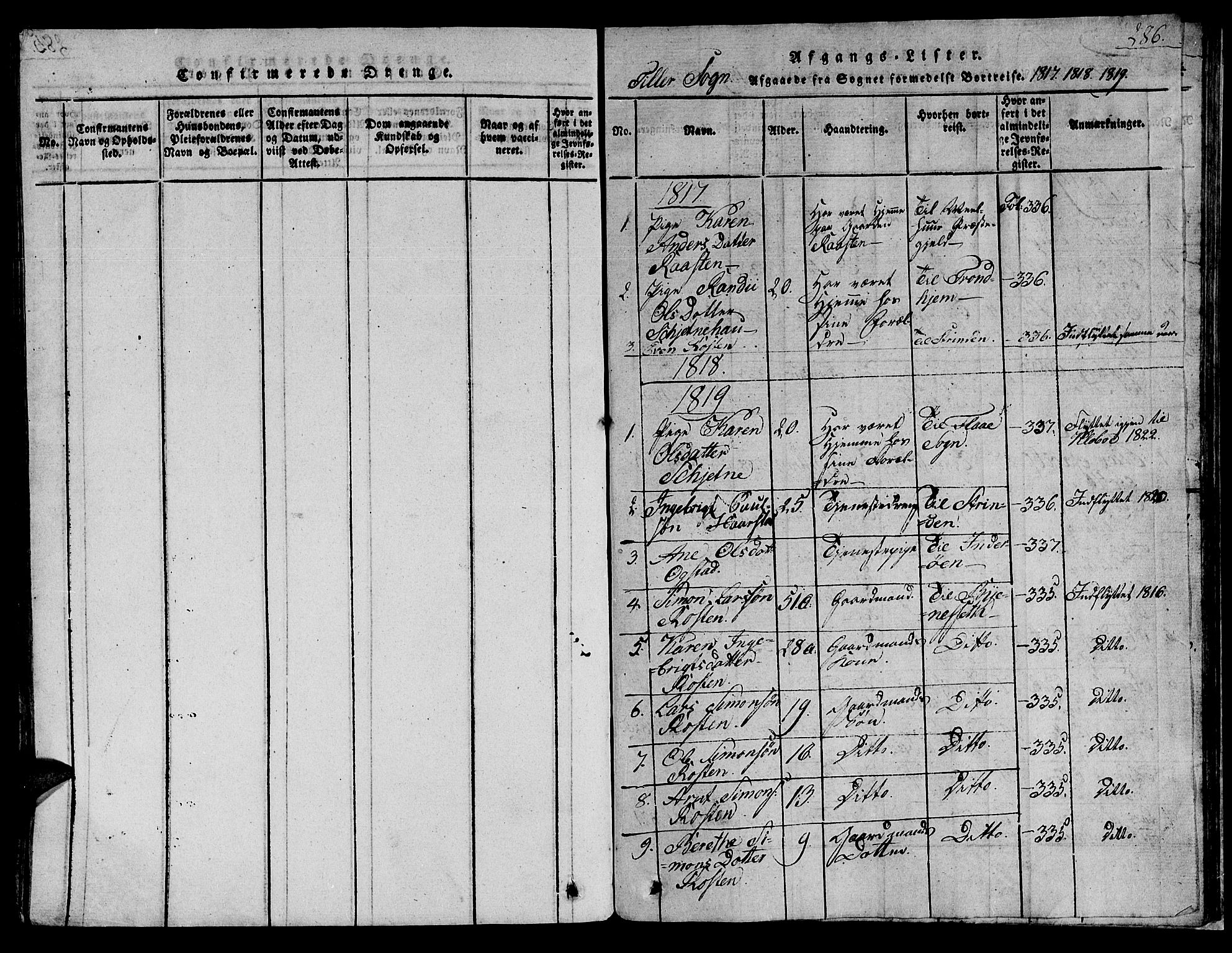 Ministerialprotokoller, klokkerbøker og fødselsregistre - Sør-Trøndelag, SAT/A-1456/621/L0458: Parish register (copy) no. 621C01, 1816-1865, p. 286
