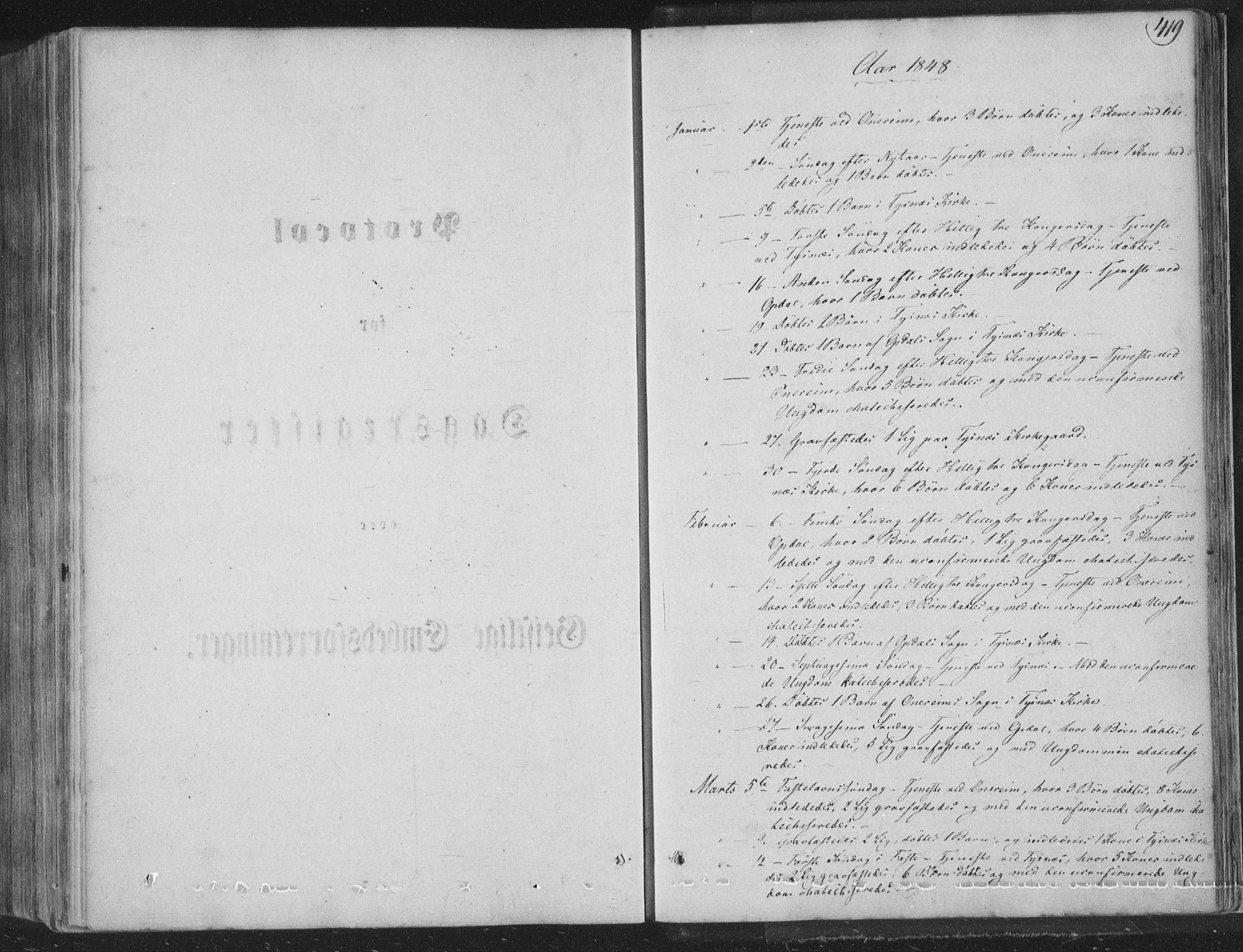 Tysnes sokneprestembete, AV/SAB-A-78601/H/Haa: Parish register (official) no. A 10, 1848-1859, p. 419