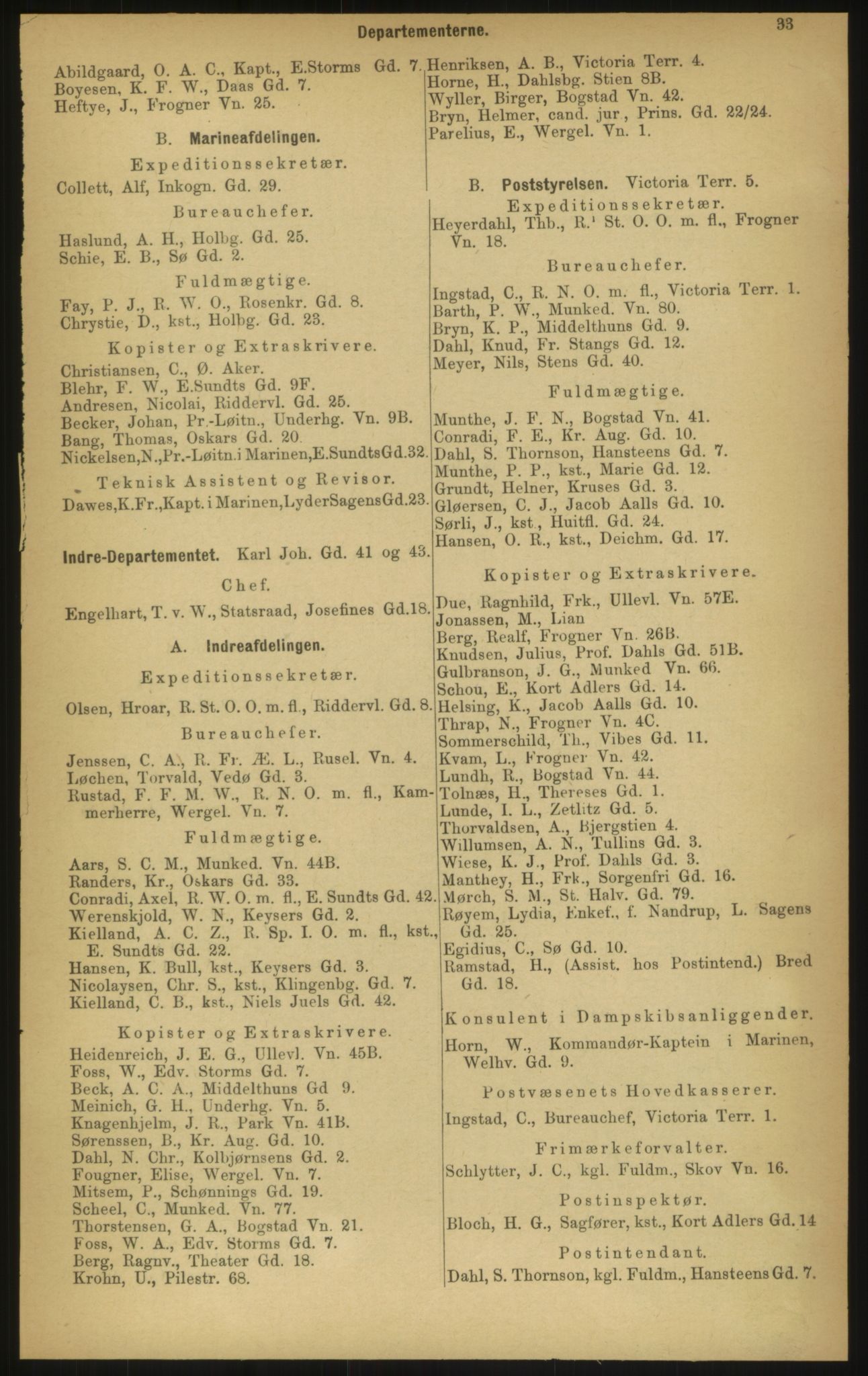 Kristiania/Oslo adressebok, PUBL/-, 1897, p. 33