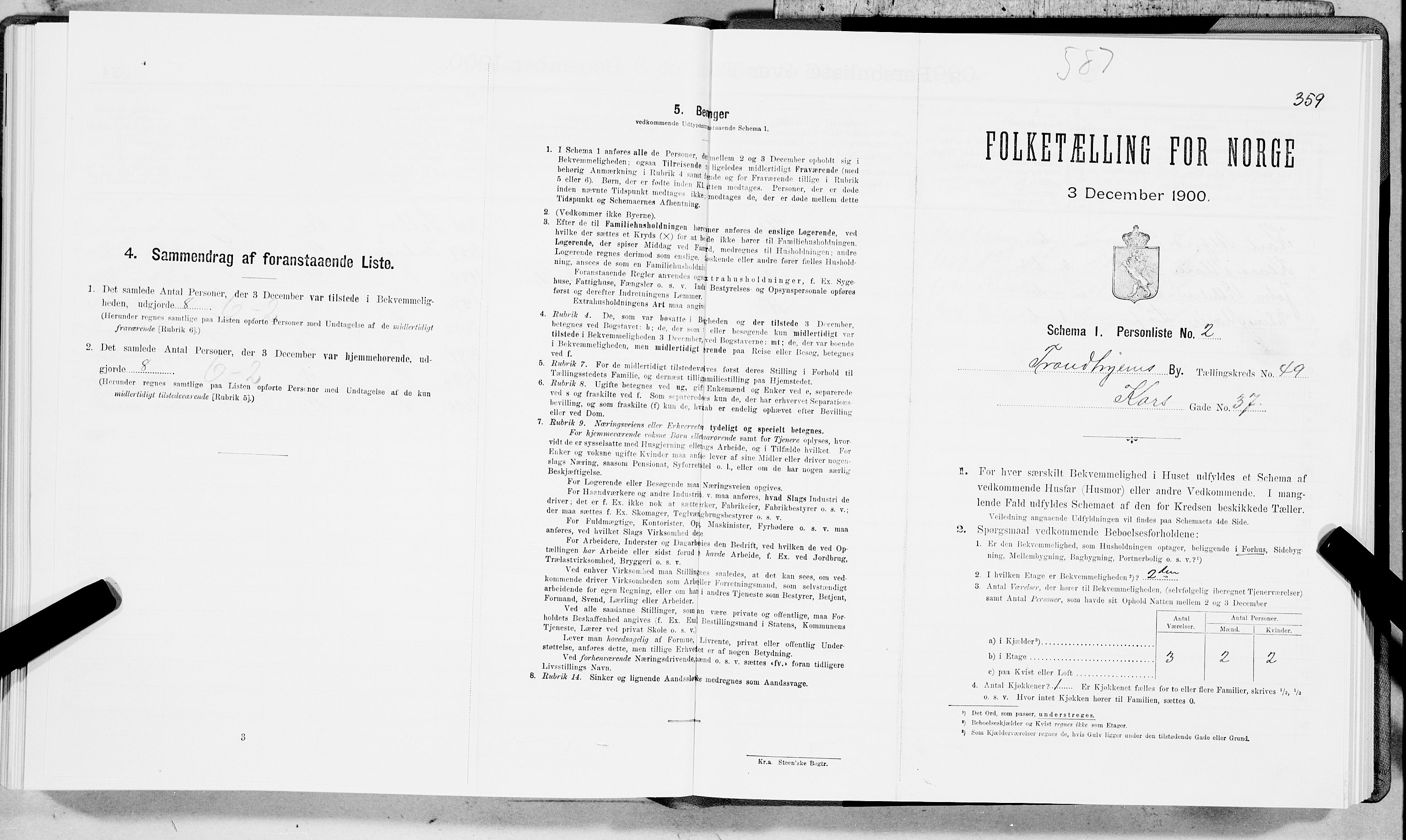 SAT, 1900 census for Trondheim, 1900, p. 8201