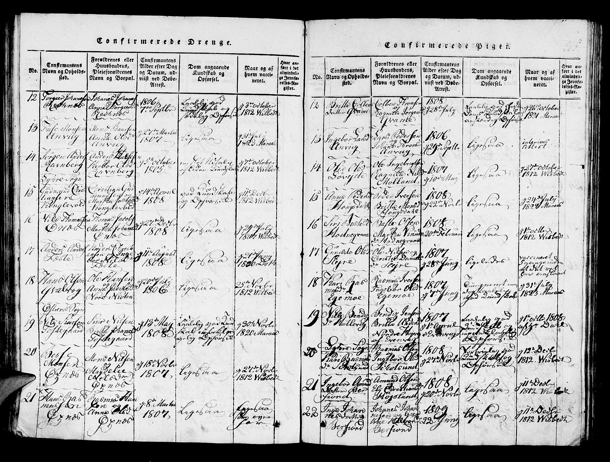 Lindås Sokneprestembete, AV/SAB-A-76701/H/Haa/Haaa/L0007: Parish register (official) no. A 7, 1816-1823, p. 265