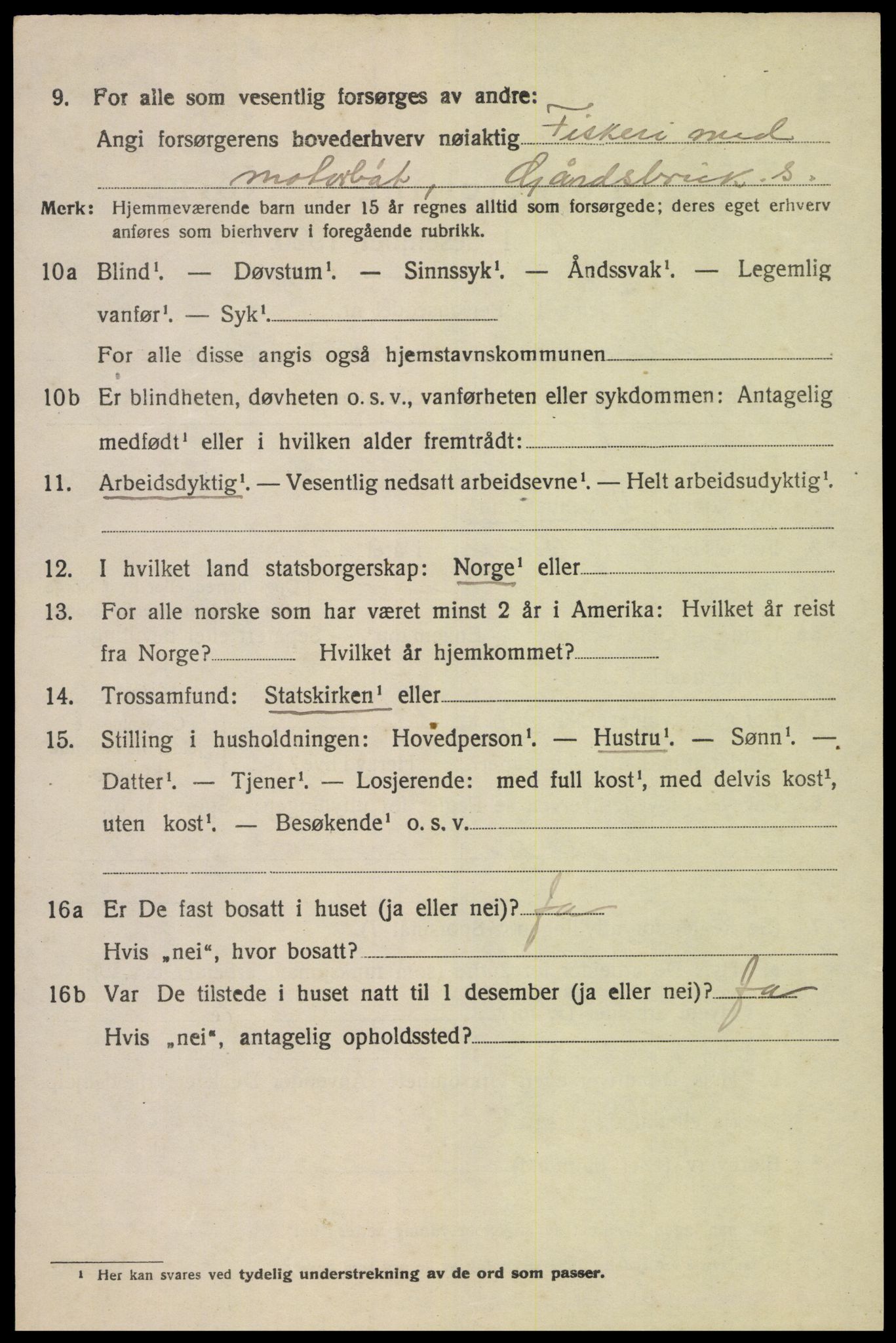 SAK, 1920 census for Hidra, 1920, p. 2099