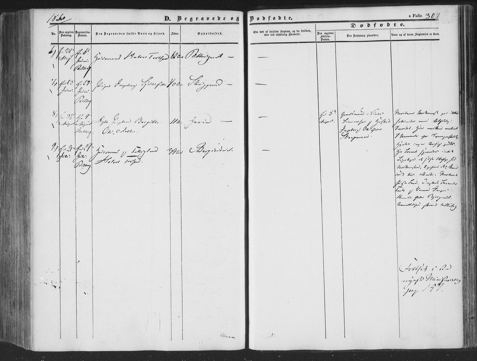 Rollag kirkebøker, SAKO/A-240/F/Fa/L0008: Parish register (official) no. I 8, 1847-1860, p. 307