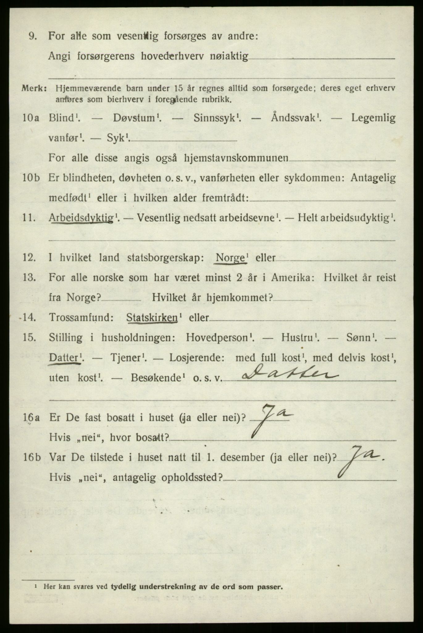 SAB, 1920 census for Innvik, 1920, p. 3896