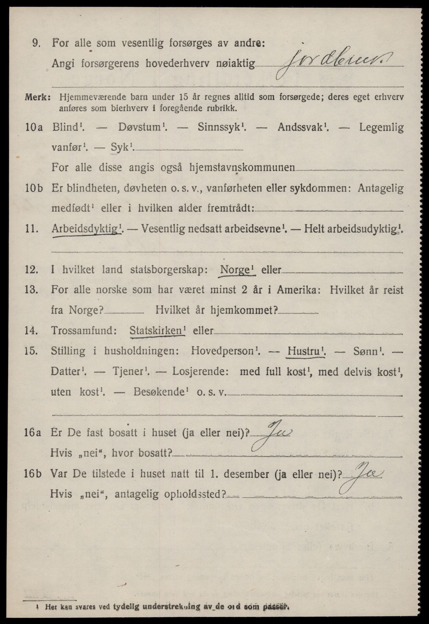 SAT, 1920 census for Tingvoll, 1920, p. 6869