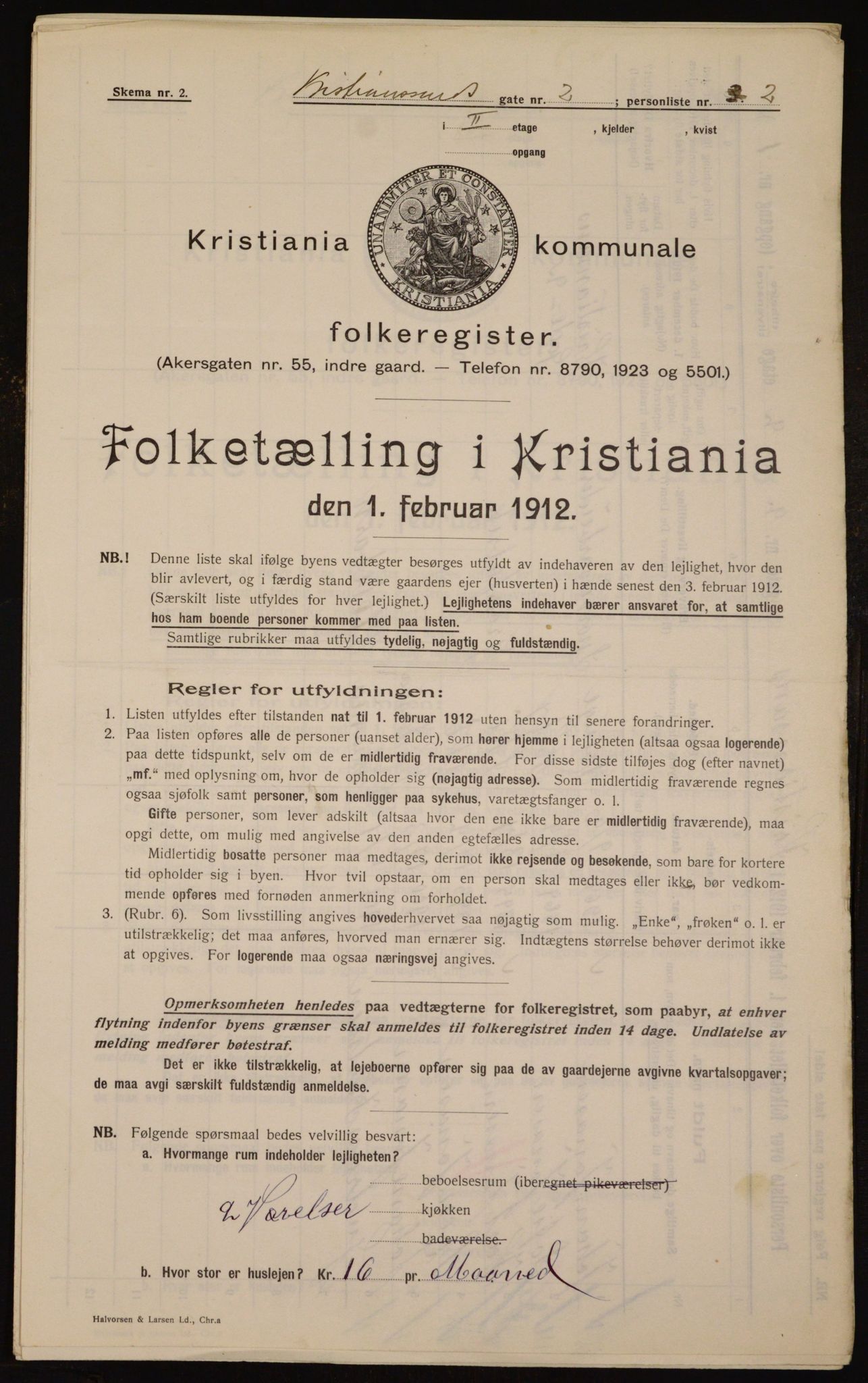 OBA, Municipal Census 1912 for Kristiania, 1912, p. 54481