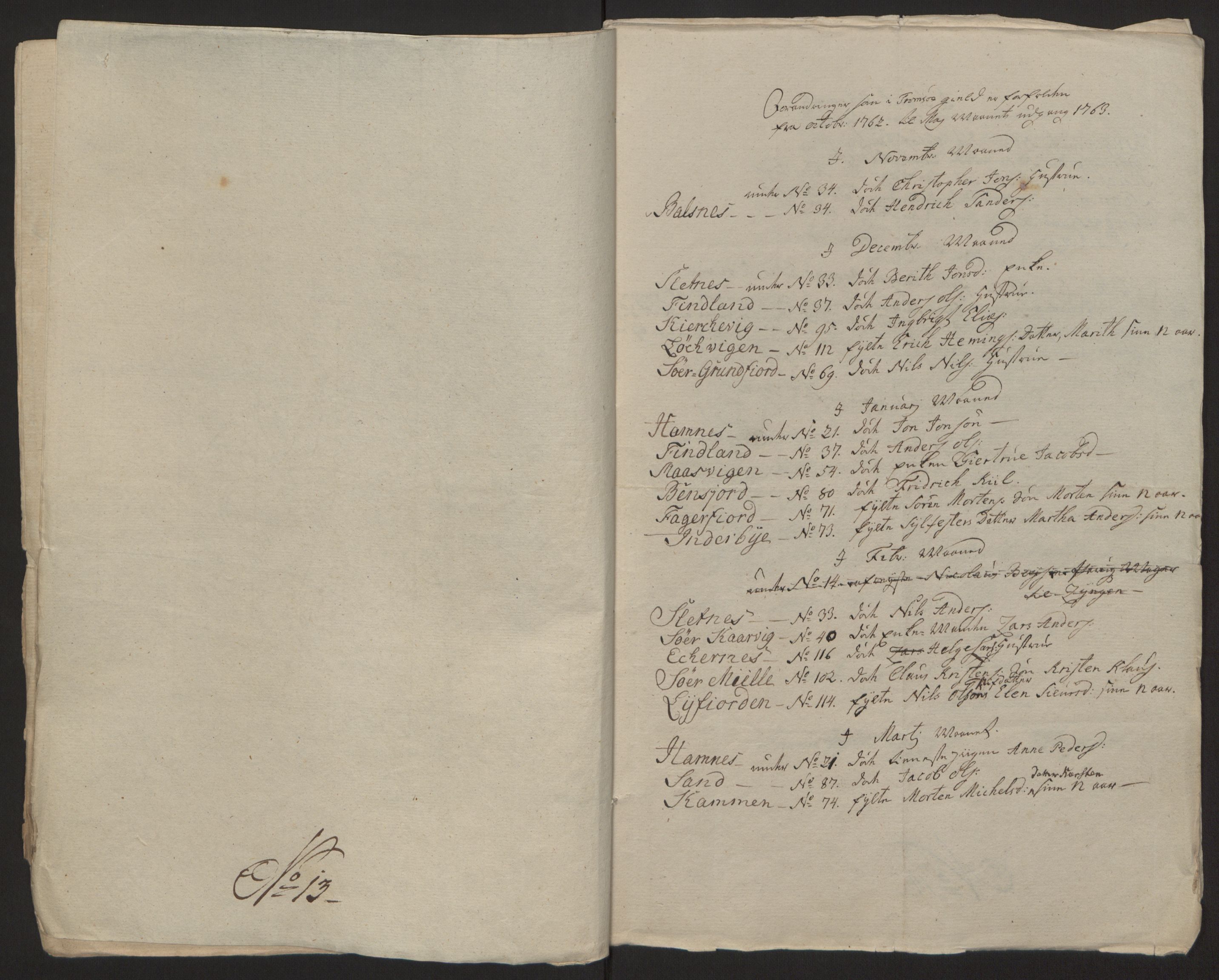 Rentekammeret inntil 1814, Reviderte regnskaper, Fogderegnskap, AV/RA-EA-4092/R68/L4845: Ekstraskatten Senja og Troms, 1762-1765, p. 216