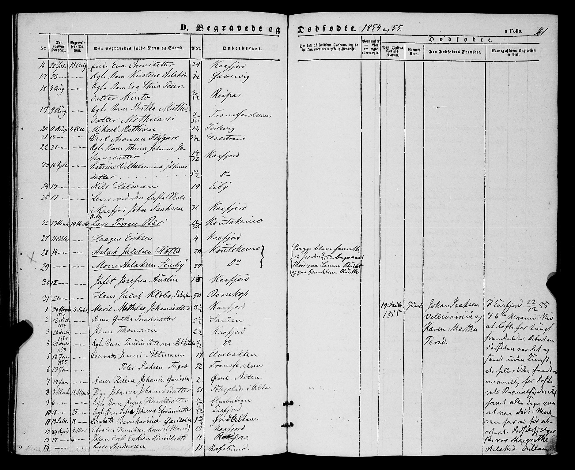 Talvik sokneprestkontor, SATØ/S-1337/H/Ha/L0016kirke: Parish register (official) no. 16, 1847-1857, p. 161