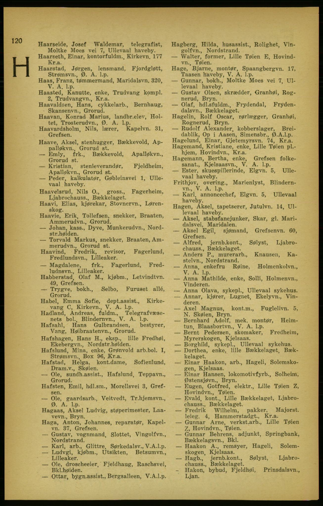 Aker adressebok/adressekalender, PUBL/001/A/003: Akers adressekalender, 1924-1925, p. 120