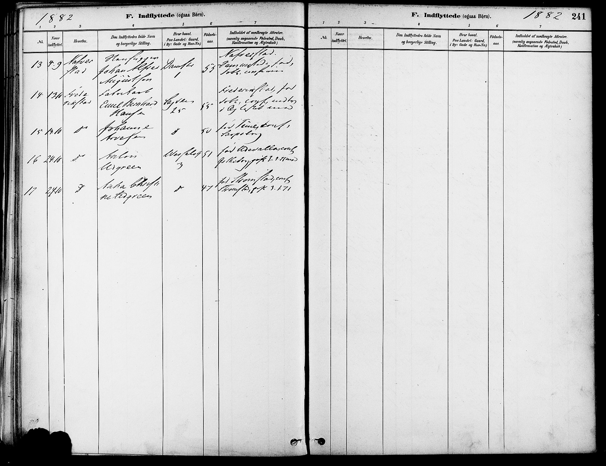 Gamle Aker prestekontor Kirkebøker, SAO/A-10617a/F/L0007: Parish register (official) no. 7, 1882-1890, p. 241