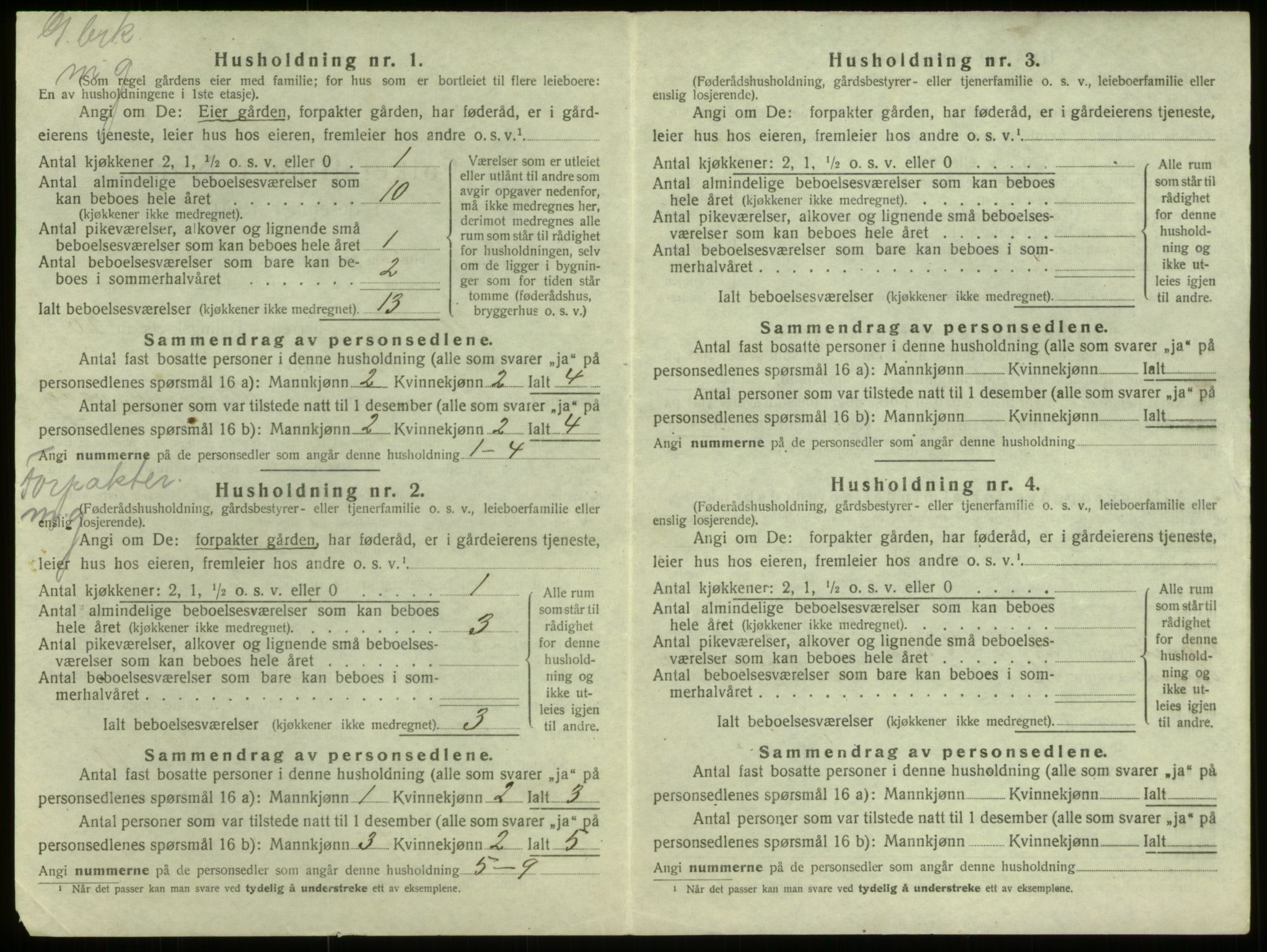 SAB, 1920 census for Selje, 1920, p. 1155