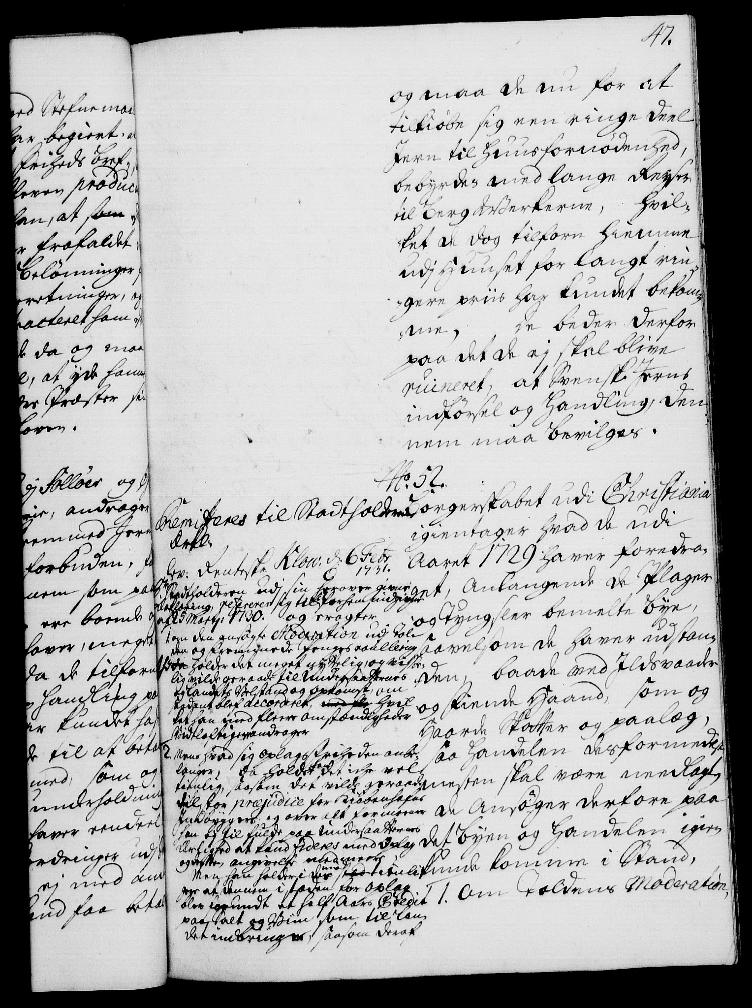 Rentekammeret, Kammerkanselliet, RA/EA-3111/G/Gh/Gha/L0013: Norsk ekstraktmemorialprotokoll (merket RK 53.58), 1731, p. 47
