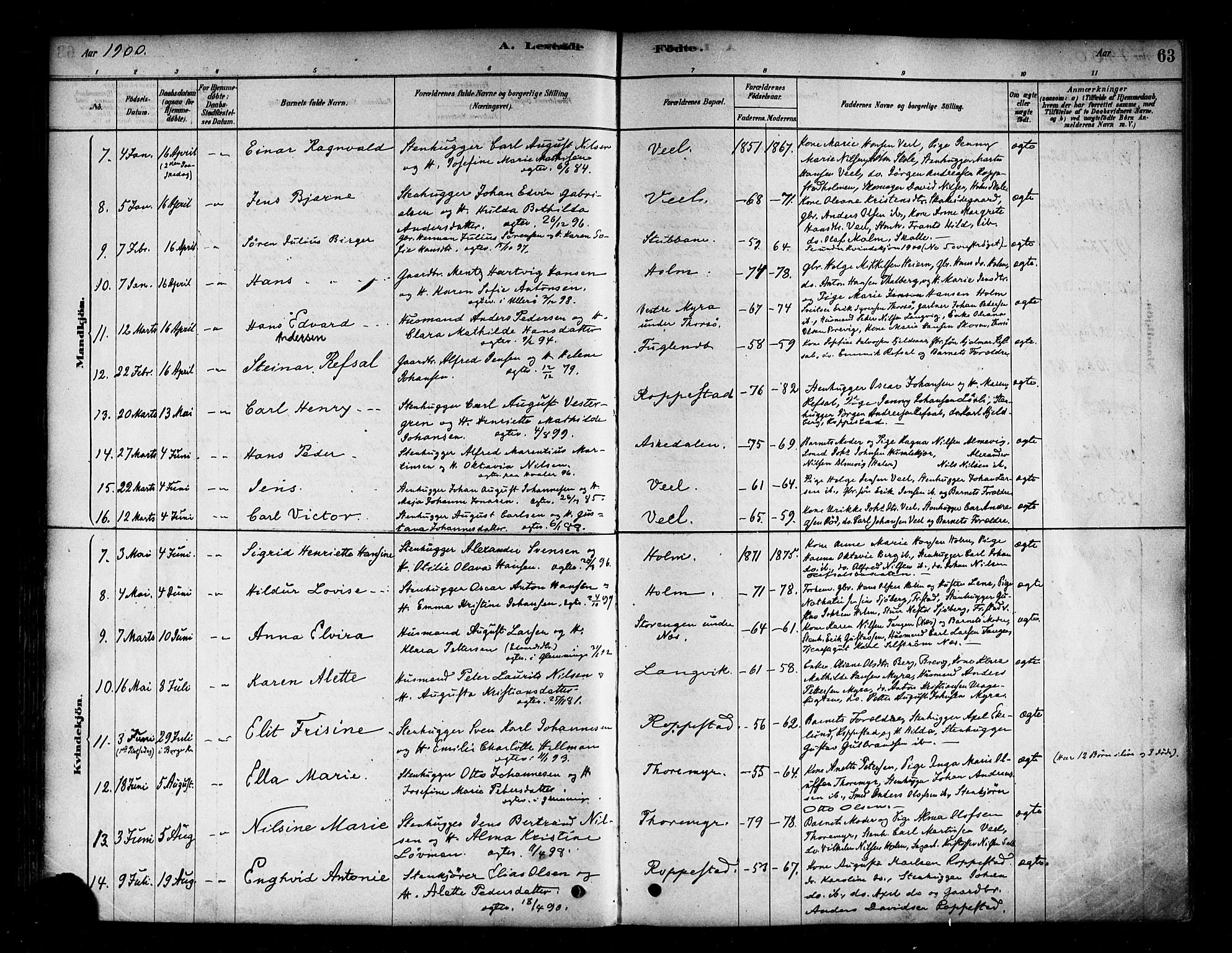 Borge prestekontor Kirkebøker, SAO/A-10903/F/Fb/L0003: Parish register (official) no. II 3, 1878-1902, p. 63