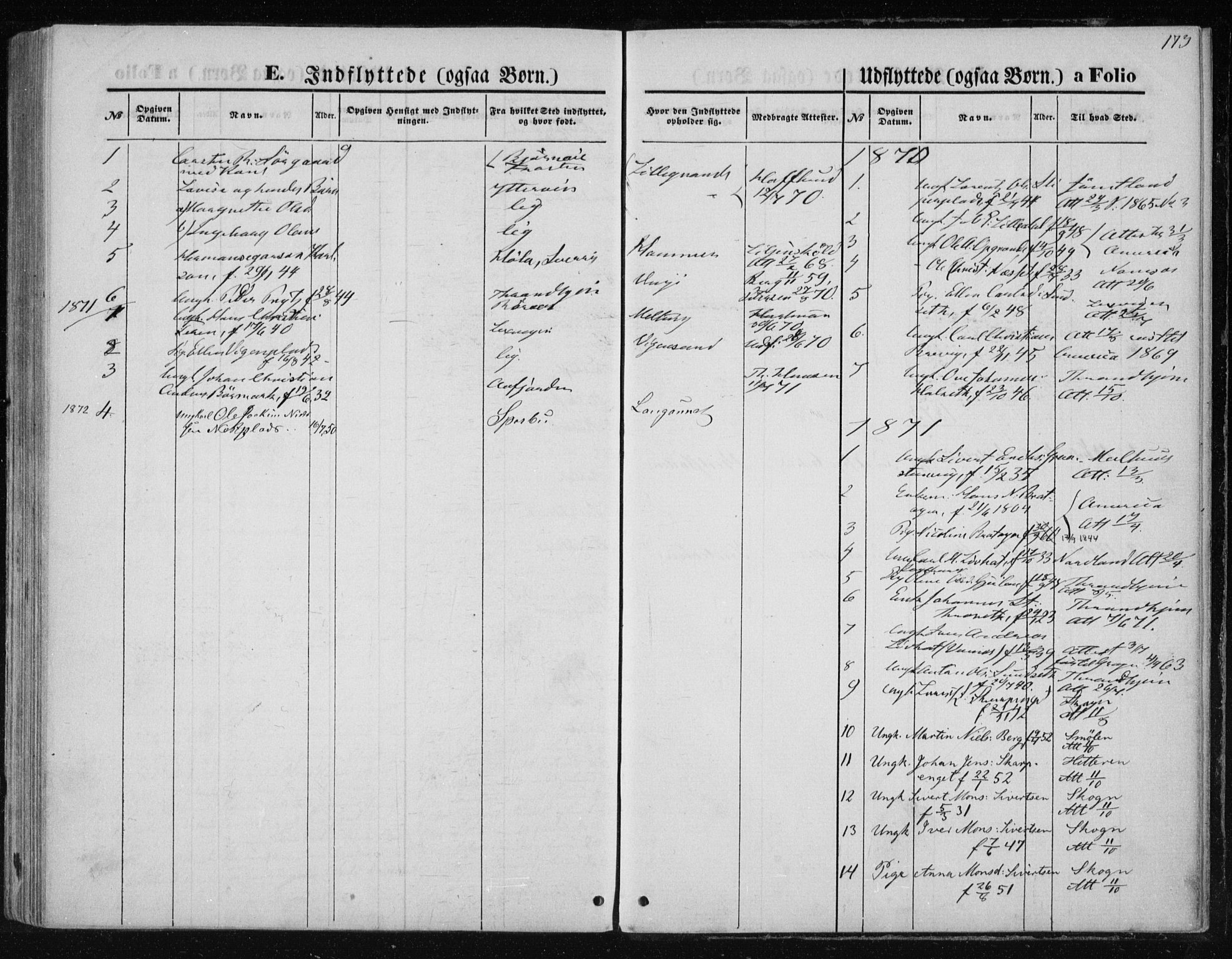 Ministerialprotokoller, klokkerbøker og fødselsregistre - Nord-Trøndelag, AV/SAT-A-1458/733/L0324: Parish register (official) no. 733A03, 1870-1883, p. 173