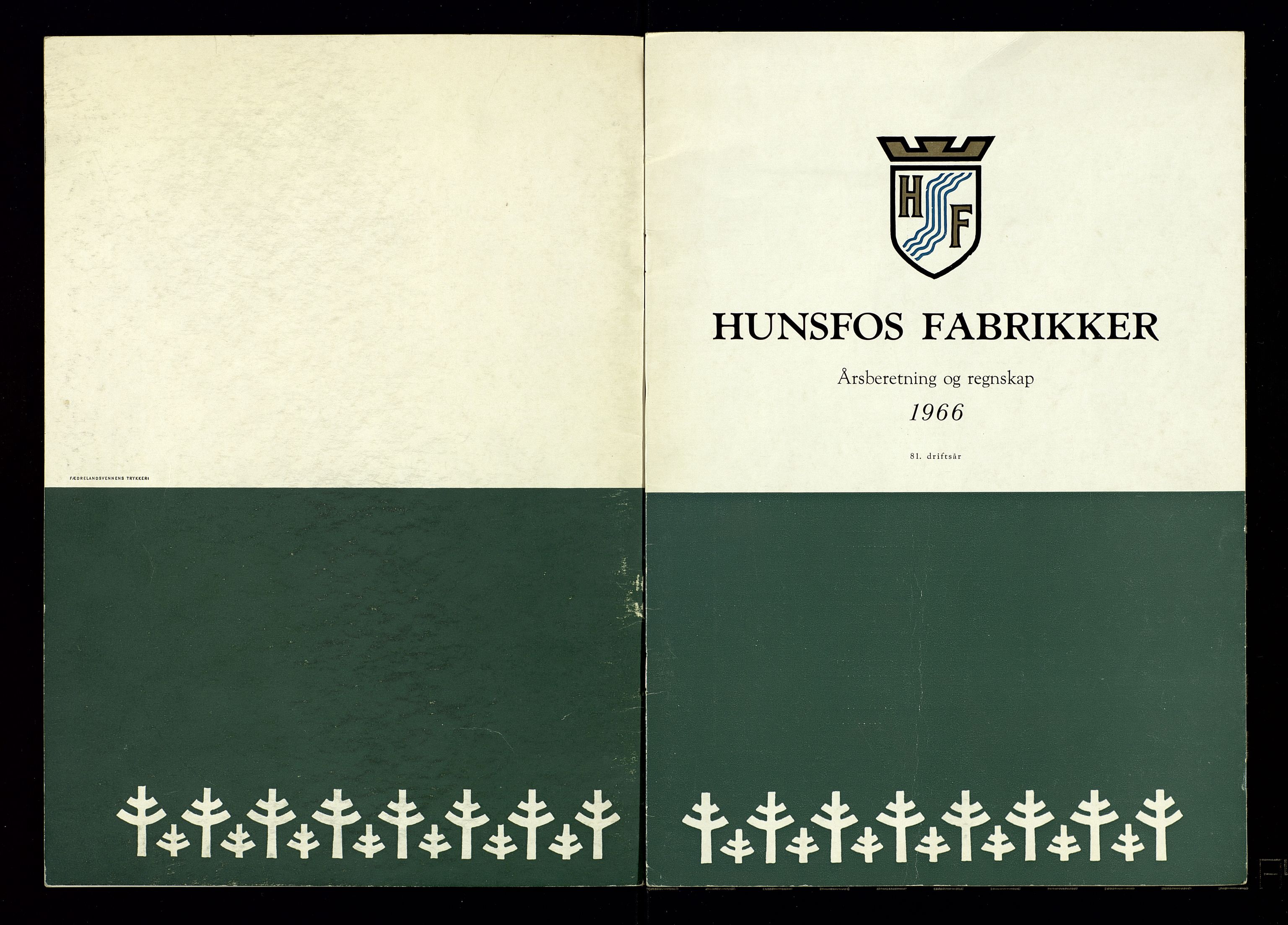 Hunsfos fabrikker, SAK/D/1440/01/L0001/0003: Vedtekter, anmeldelser og årsberetninger / Årsberetninger og regnskap, 1918-1989, p. 265