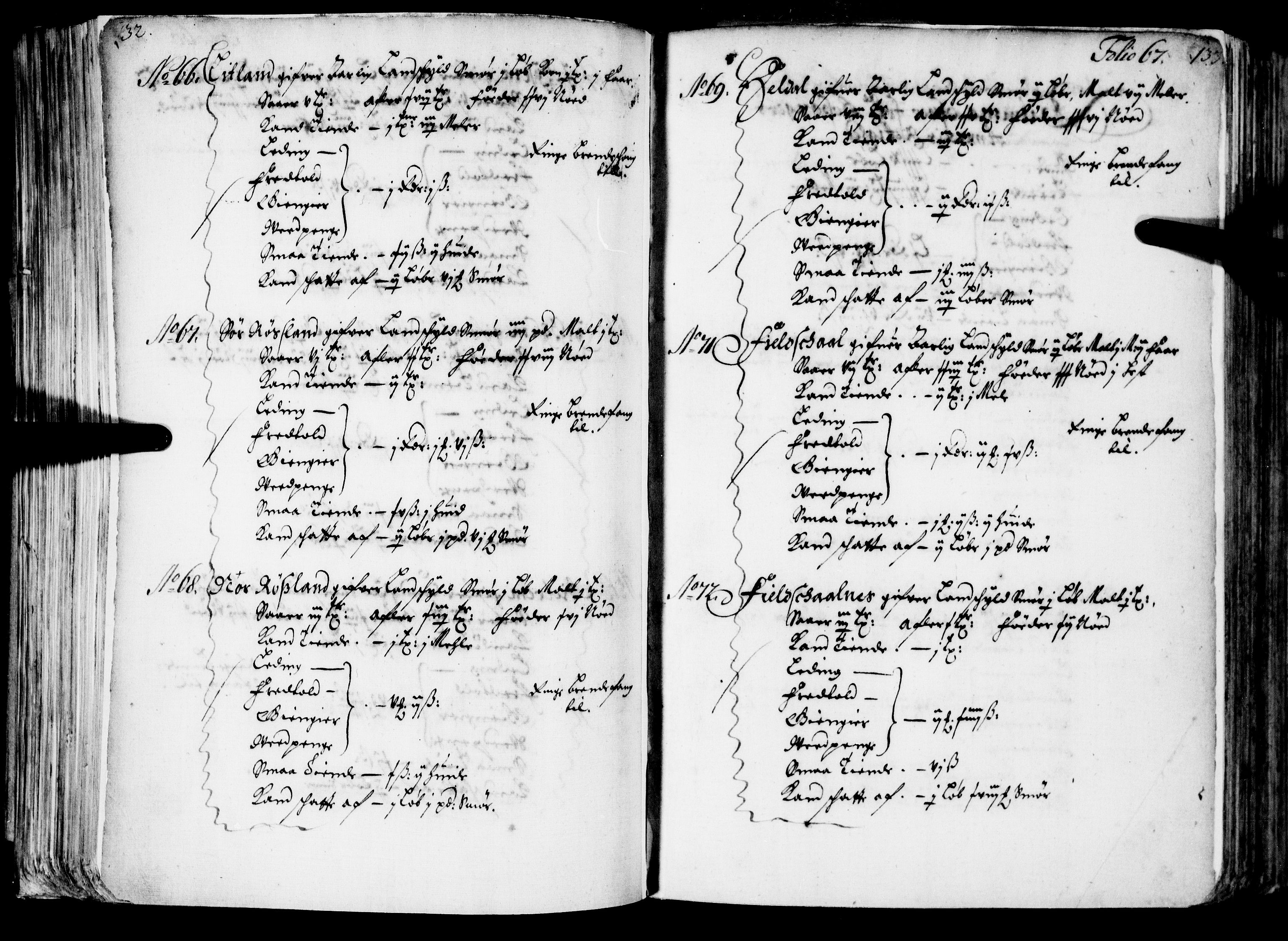 Rentekammeret inntil 1814, Realistisk ordnet avdeling, AV/RA-EA-4070/N/Nb/Nba/L0039: Nordhordland fogderi, 1667, p. 66b-67a