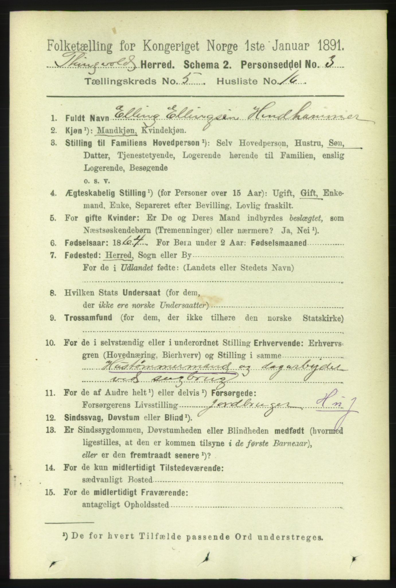 RA, 1891 census for 1560 Tingvoll, 1891, p. 2155