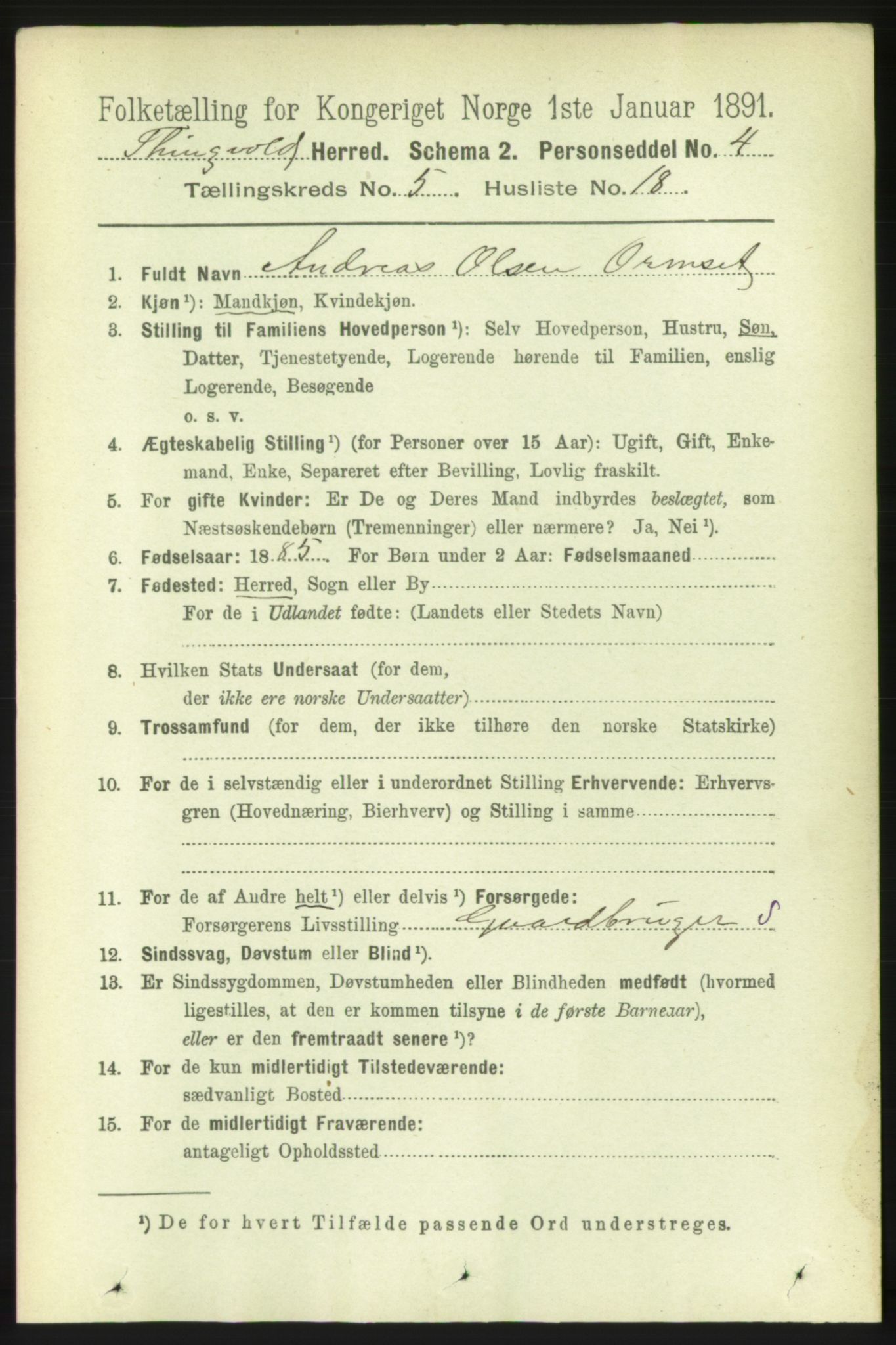 RA, 1891 census for 1560 Tingvoll, 1891, p. 2166