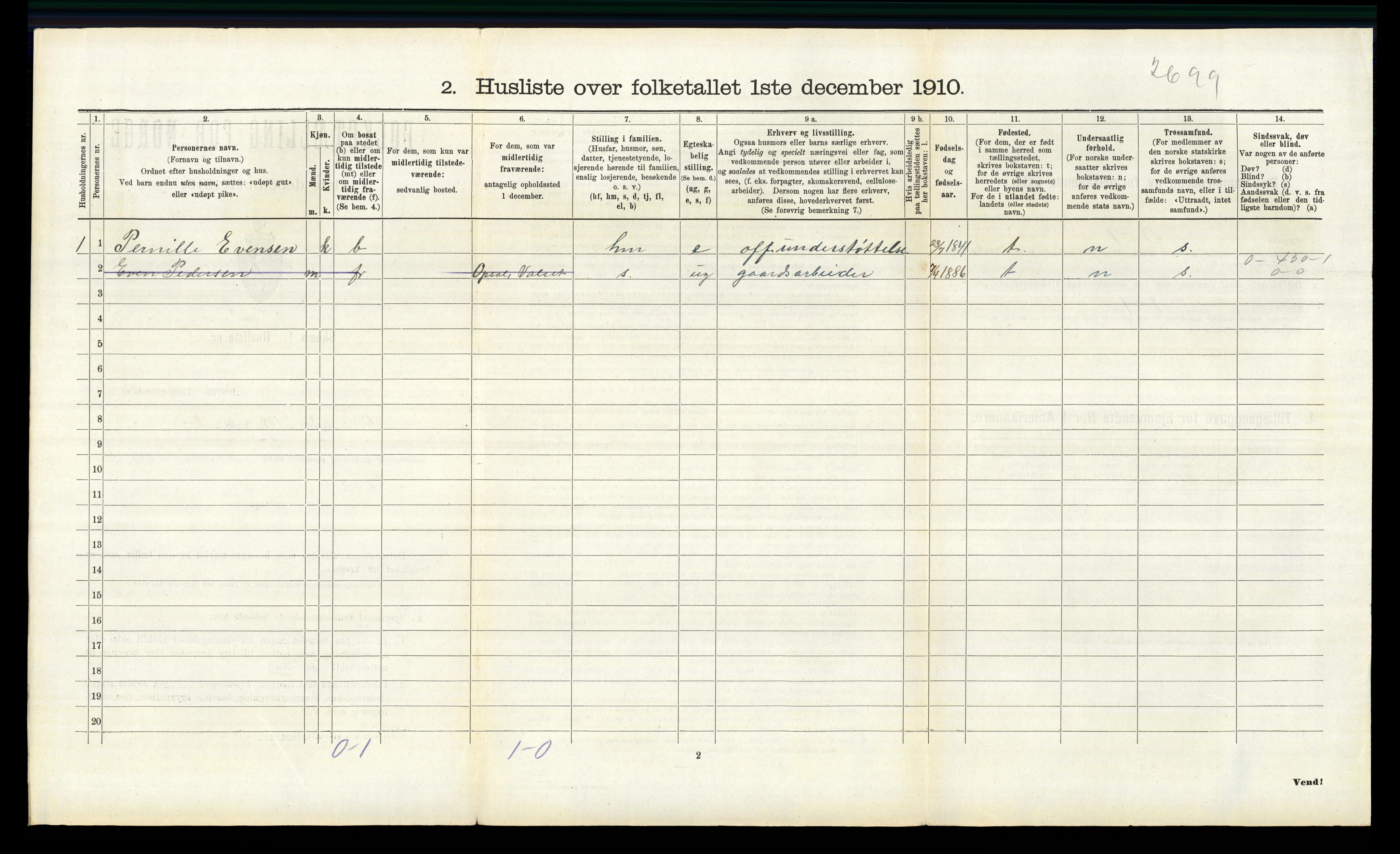 RA, 1910 census for Romedal, 1910, p. 1674