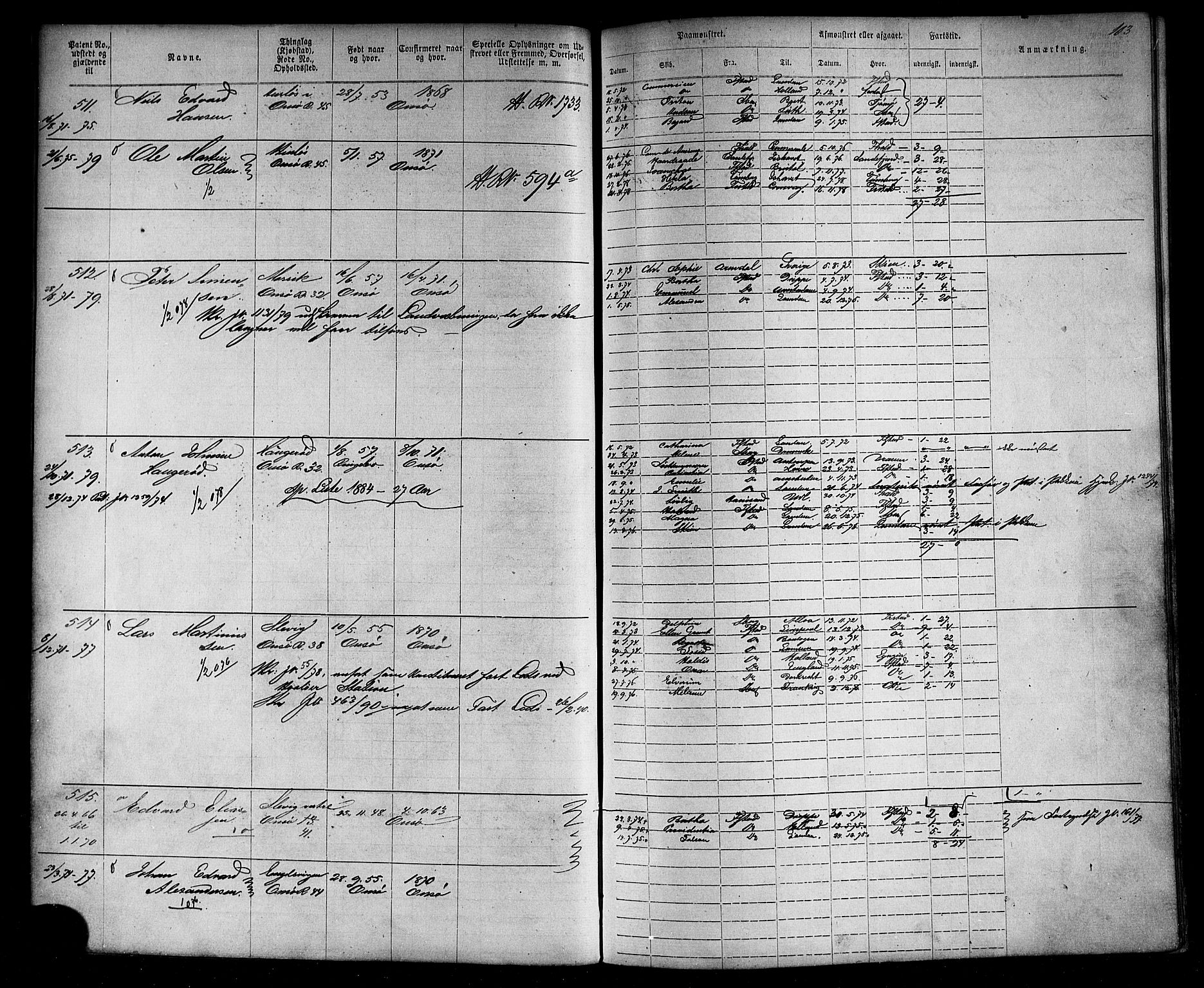 Fredrikstad mønstringskontor, SAO/A-10569b/F/Fc/Fca/L0003: Annotasjonsrulle, 1868-1885, p. 107